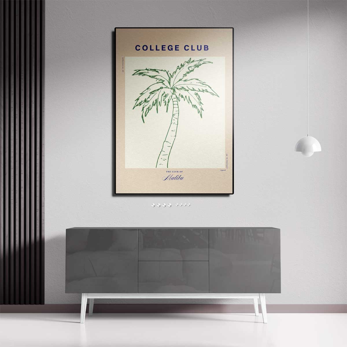 College Club Palmboom Art Print Kunstwerk-canvas-dibond-plexiglas-wanddecoratie-WallArtistic
