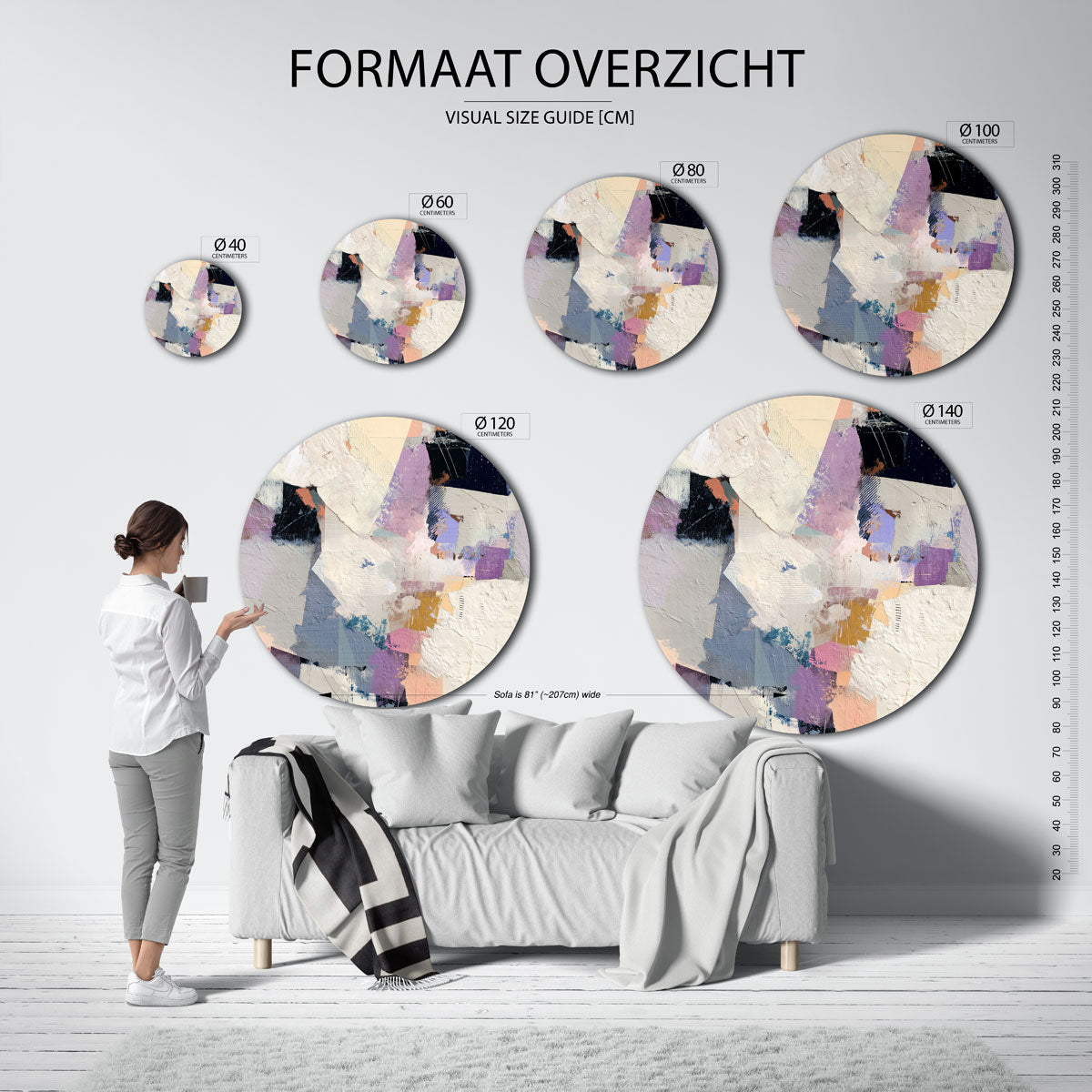 Abstracte vormen Muurcirkel