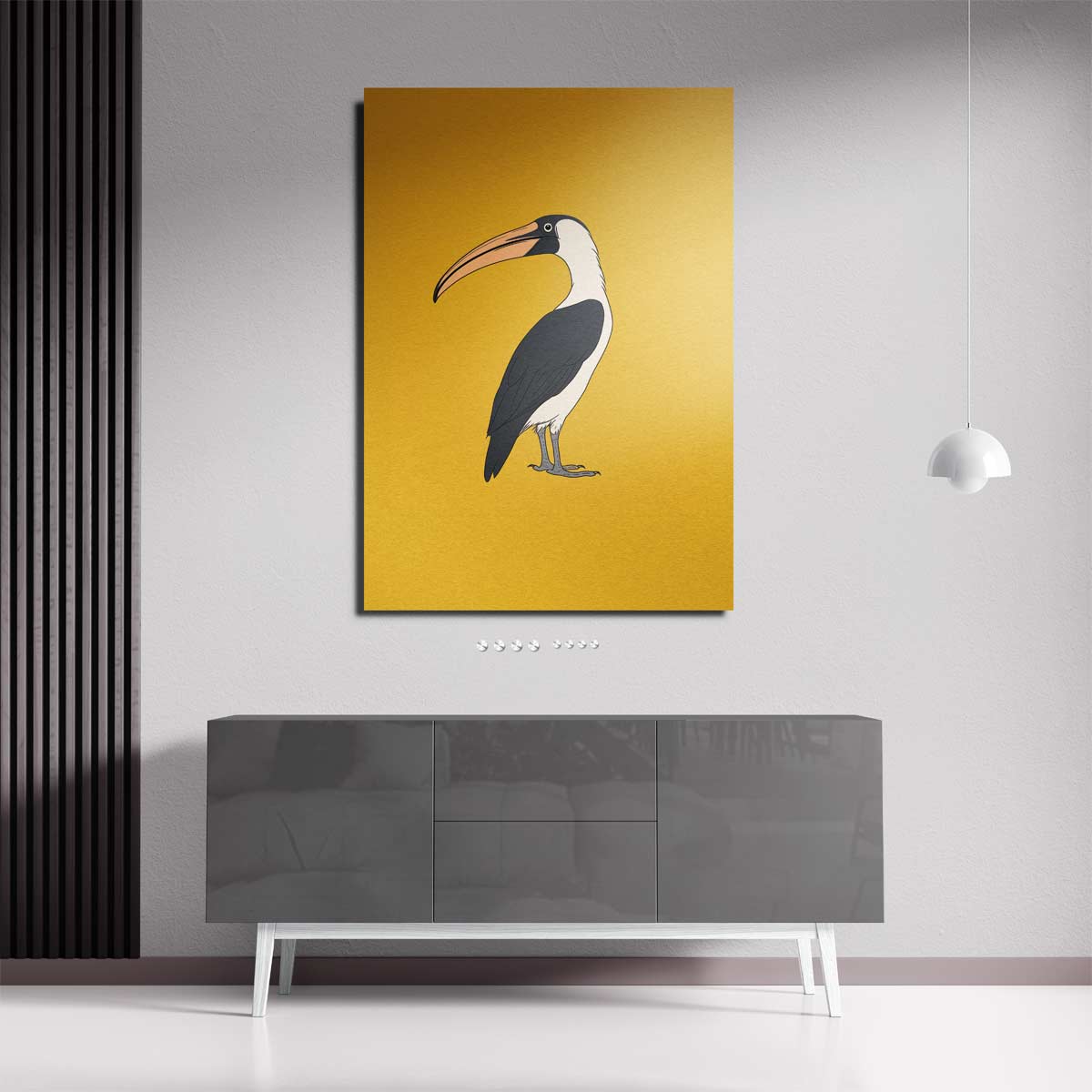 Kleurrijke Toekan Illustratie Kunstwerk-canvas-dibond-plexiglas-wanddecoratie-WallArtistic