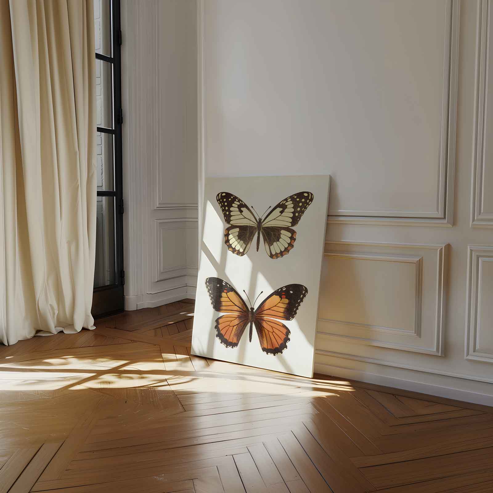 Vintage Vlinder Illustratie Kunstwerk-canvas-dibond-plexiglas-wanddecoratie-WallArtistic