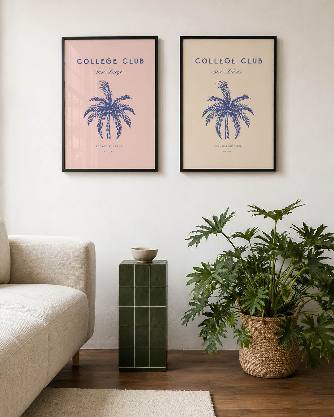 Palmbomen en pastel Posterset