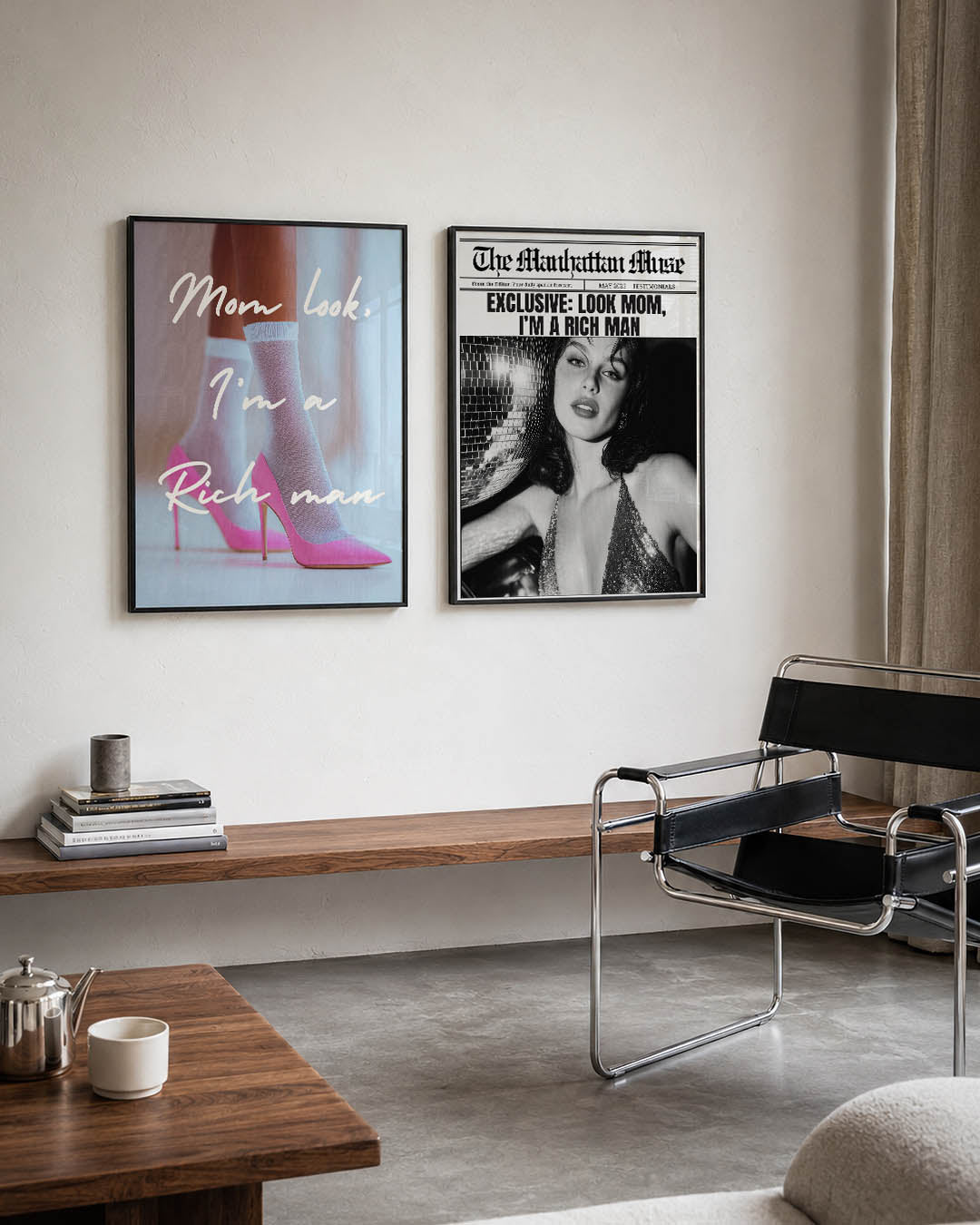 Roze schoenen statement Posterset