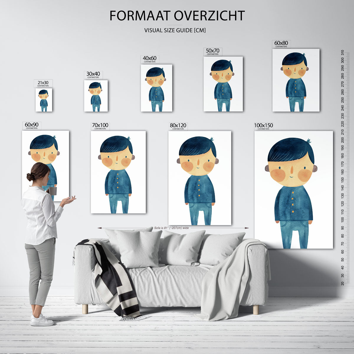 Blauwe figuur Poster
