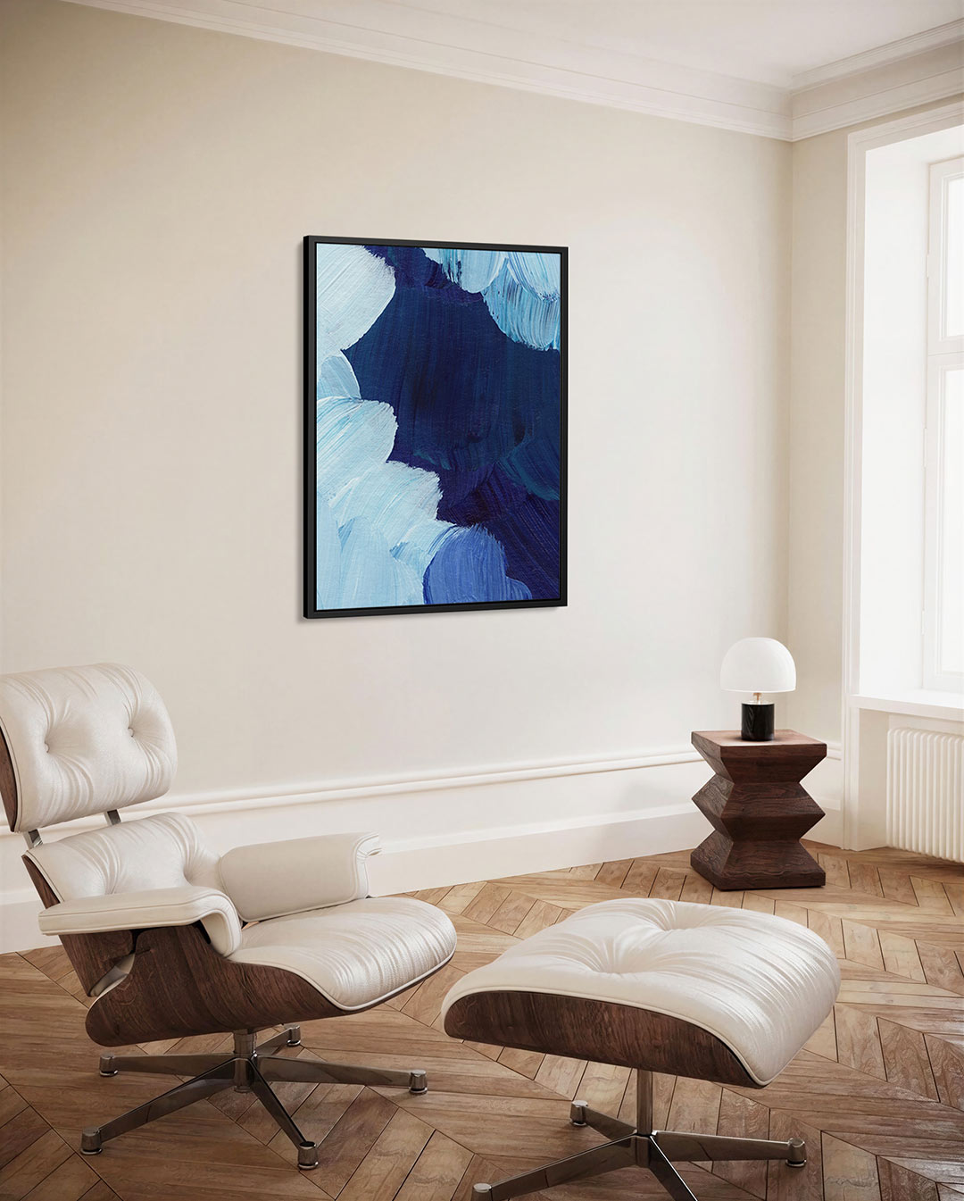 Dynamische blauwtinten Kunstwerk