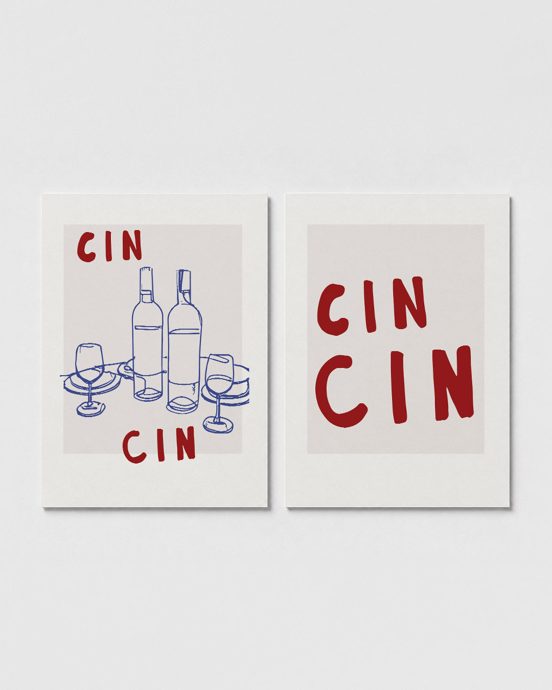 Lijnen en wijn Posterset