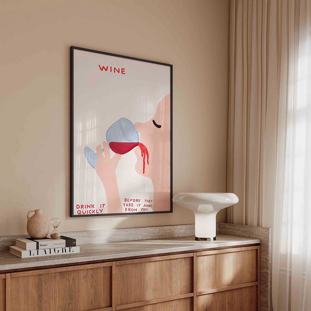 Wijn drinken Poster