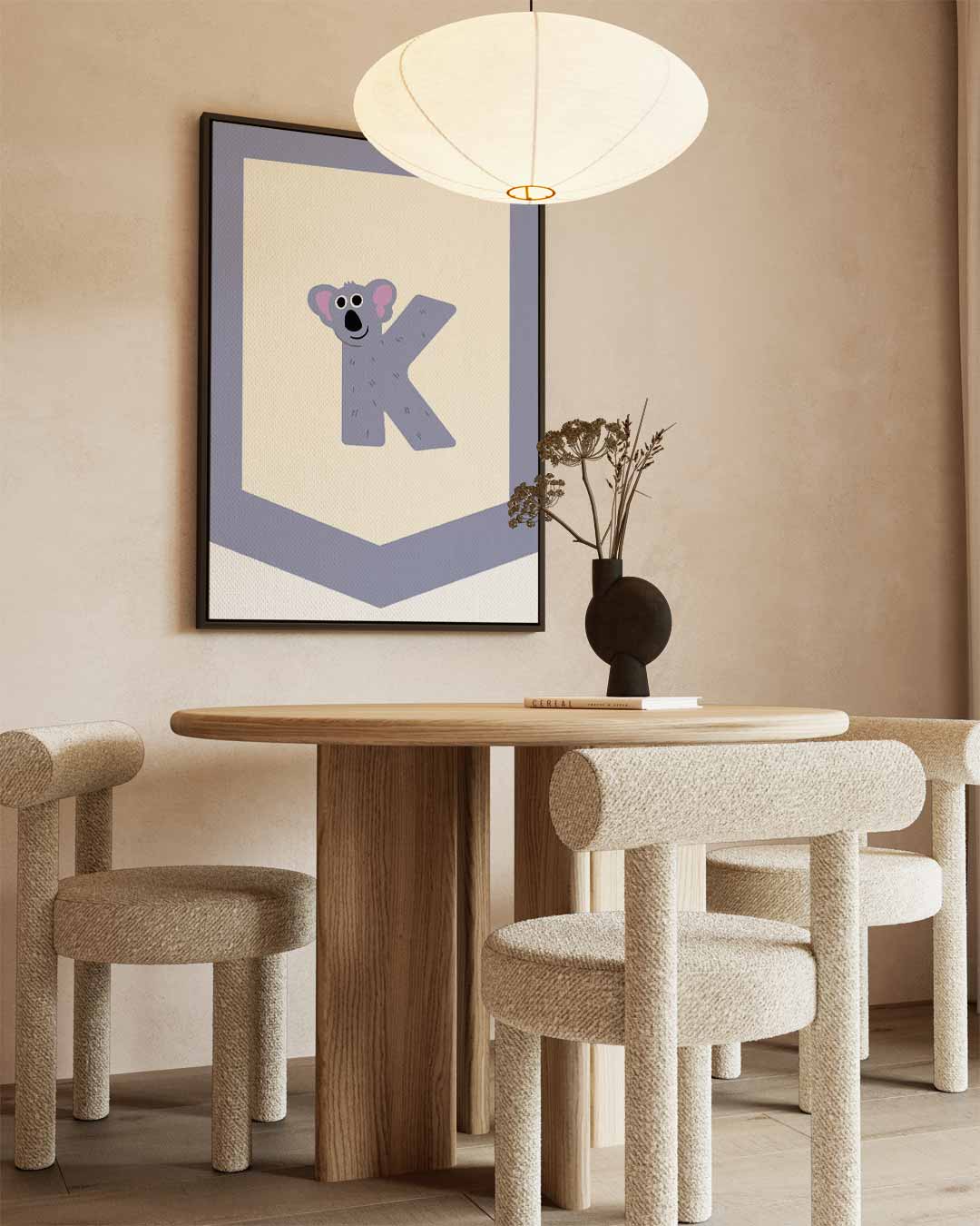 Alfabet Poster met Koala Illustratie Kunstwerk-canvas-dibond-plexiglas-wanddecoratie-WallArtistic