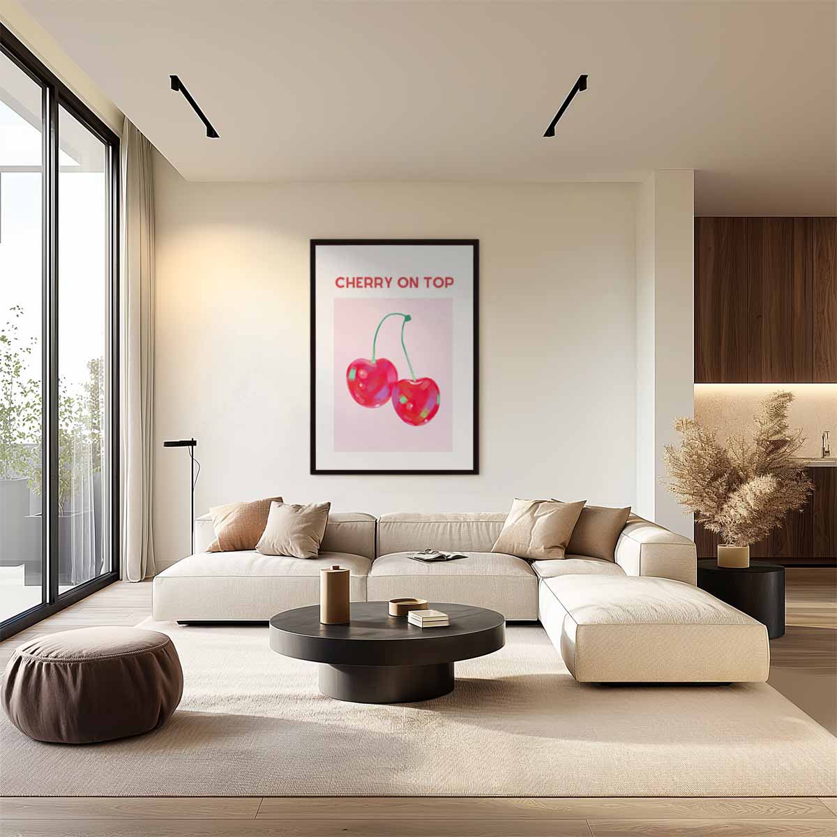 Vrolijke Kersentopper Kunstwerk-canvas-dibond-plexiglas-wanddecoratie-WallArtistic