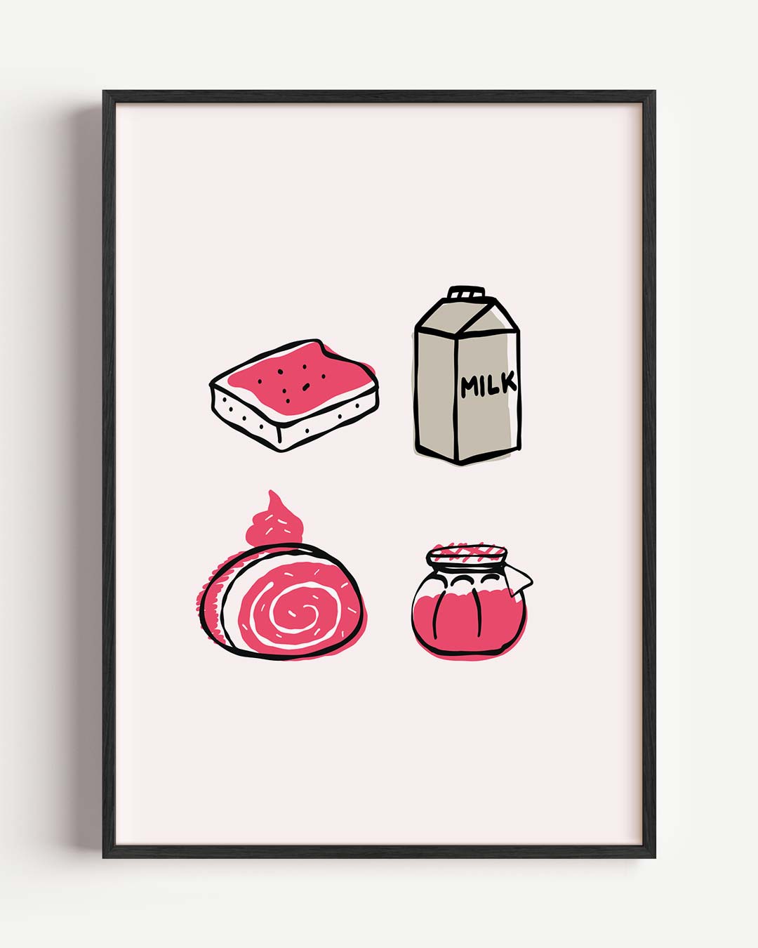 Speelse Foodie Illustraties Poster