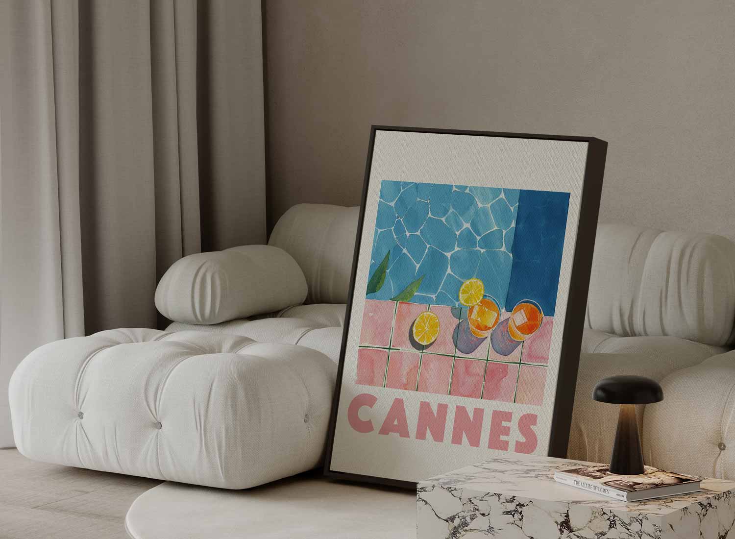 Zonnige Dagen in Cannes Kunstwerk-canvas-dibond-plexiglas-wanddecoratie-WallArtistic
