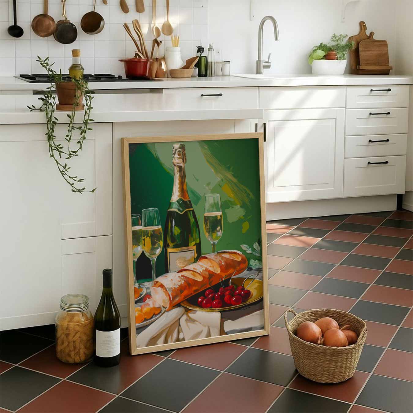 Luxe Champagne en Fruit Print Poster