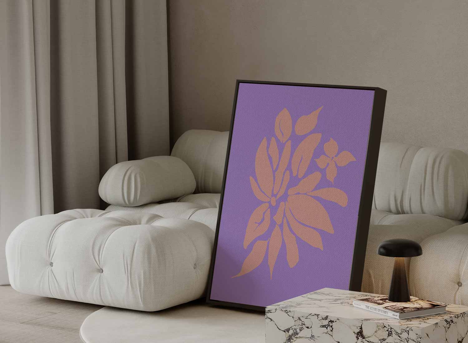 Bloemenpracht op Paars Kunstwerk-canvas-dibond-plexiglas-wanddecoratie-WallArtistic