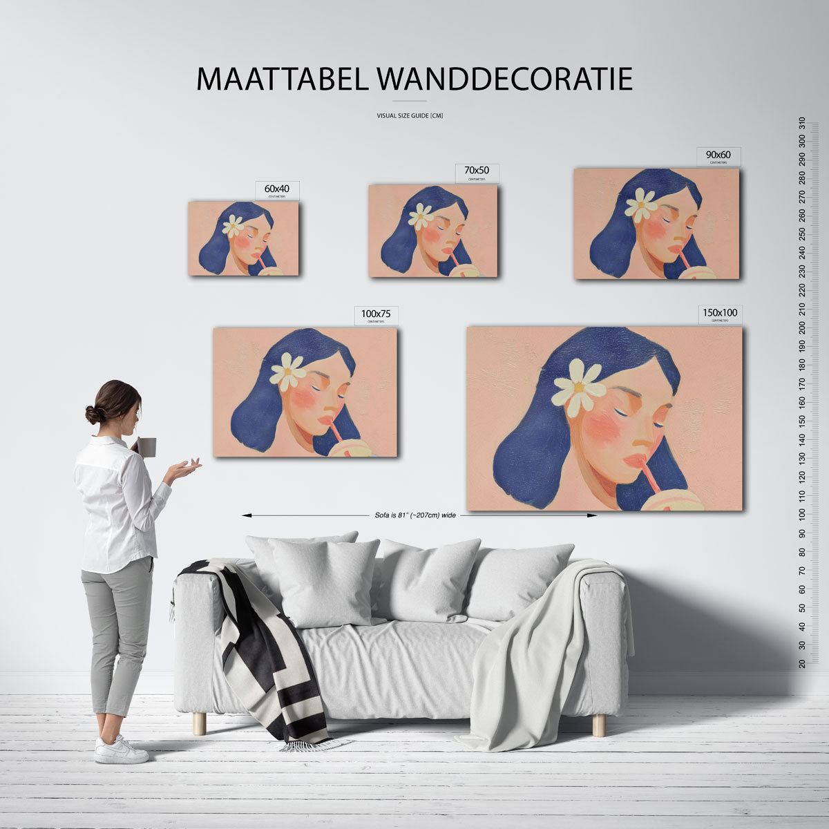 Dromerige vrouw Kunstwerk