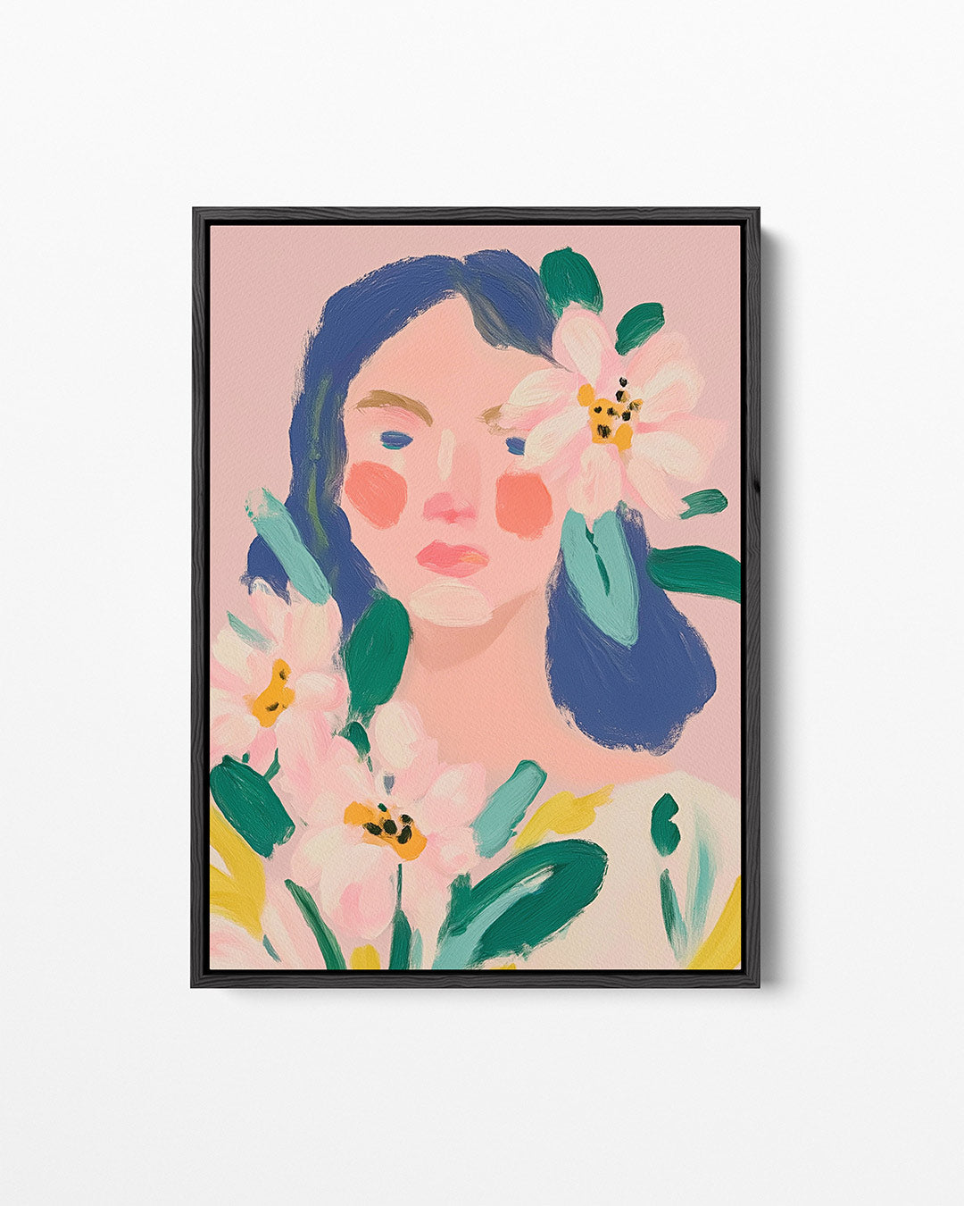 Vrouw met bloemen Kunstwerk