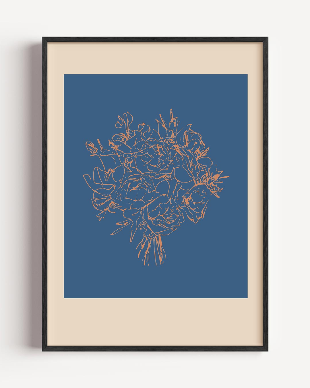 Bloemenpracht Lijntekening Poster-WallArtistic