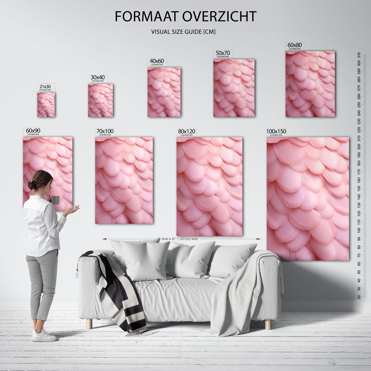 Roze veren patroon Poster