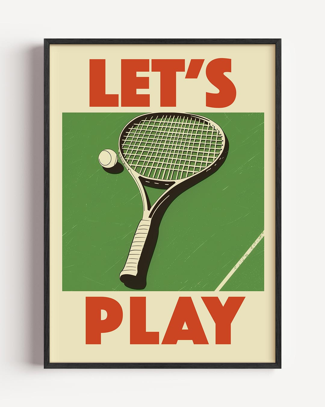 Let's Play Retro Tennis Poster-WallArtistic