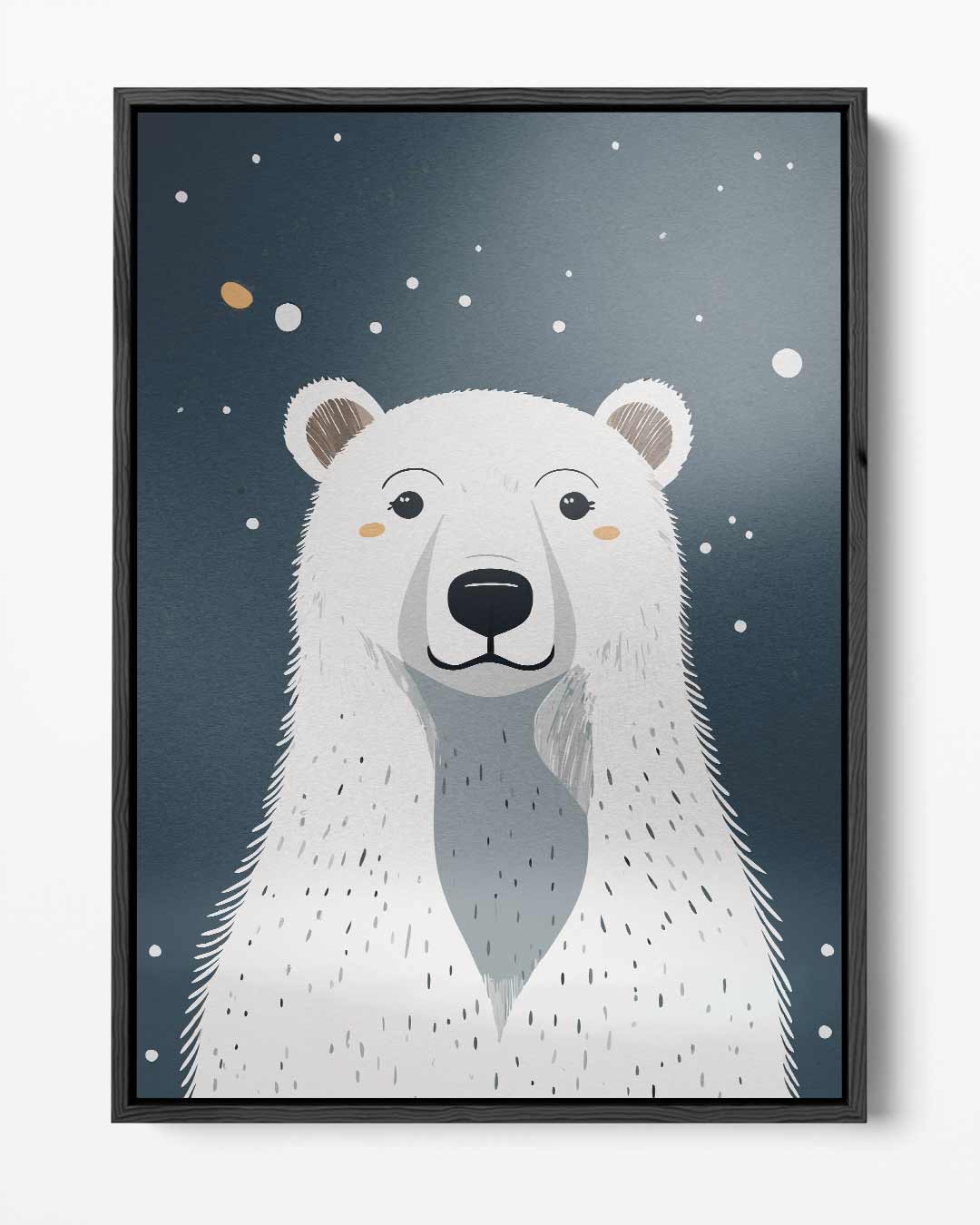 Schattige IJsbeer Illustratie Kunstwerk-canvas-dibond-plexiglas-wanddecoratie-WallArtistic