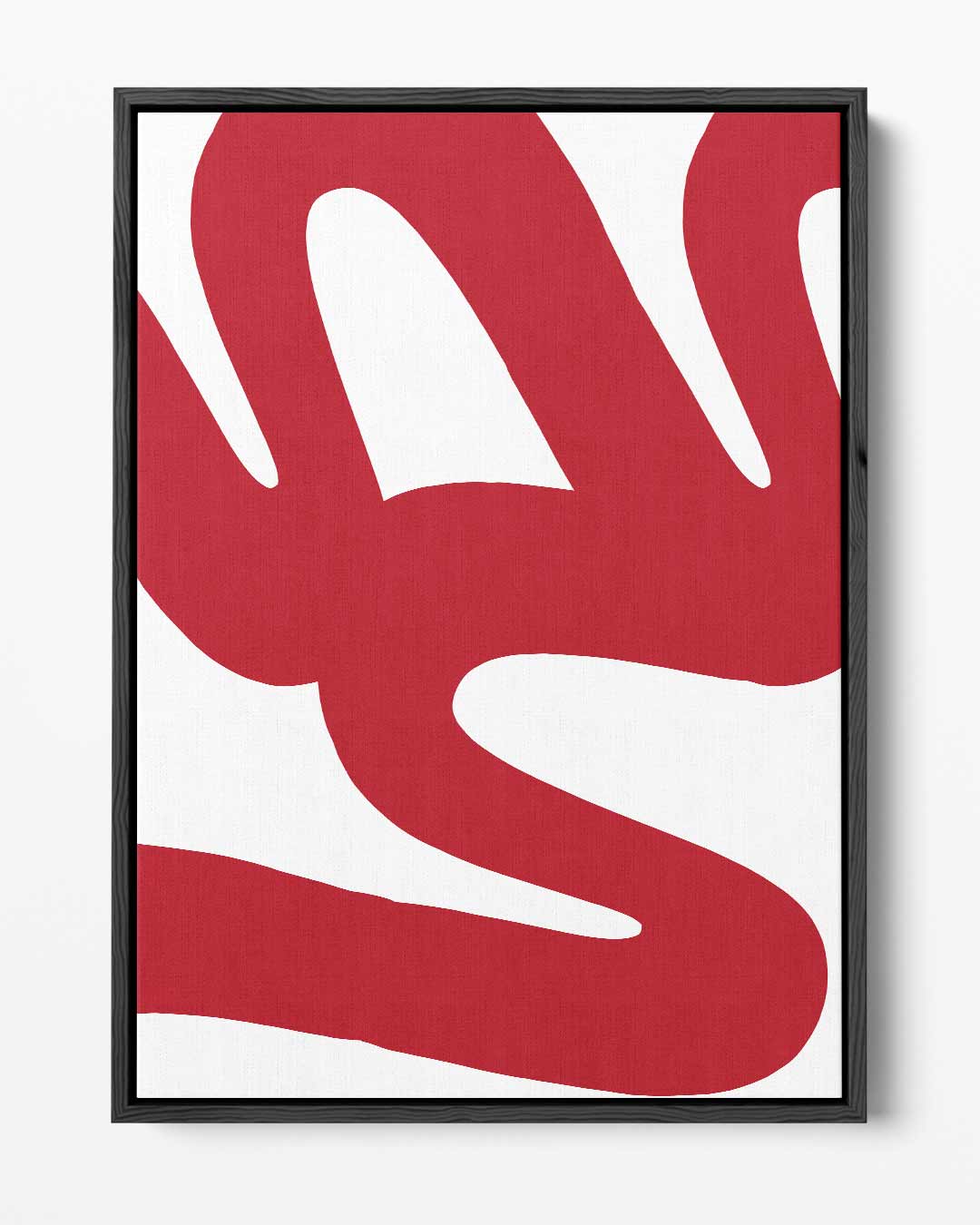 Golvende Rode Lijnen Kunstwerk-canvas-dibond-plexiglas-wanddecoratie-WallArtistic