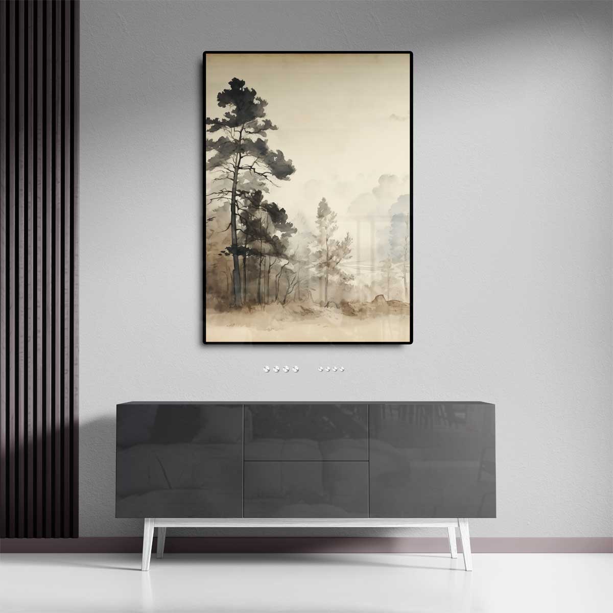 Mystieke Boslandschap Kunstwerk-canvas-dibond-plexiglas-wanddecoratie-WallArtistic