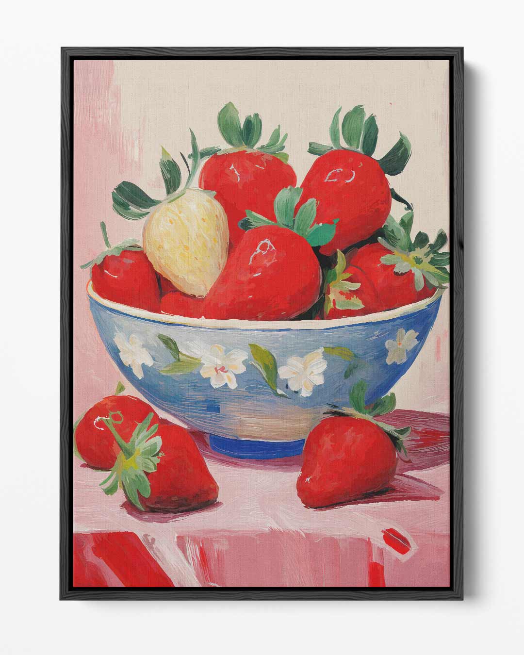 Schaal Met Aardbeien Kunstwerk-canvas-dibond-plexiglas-wanddecoratie-WallArtistic