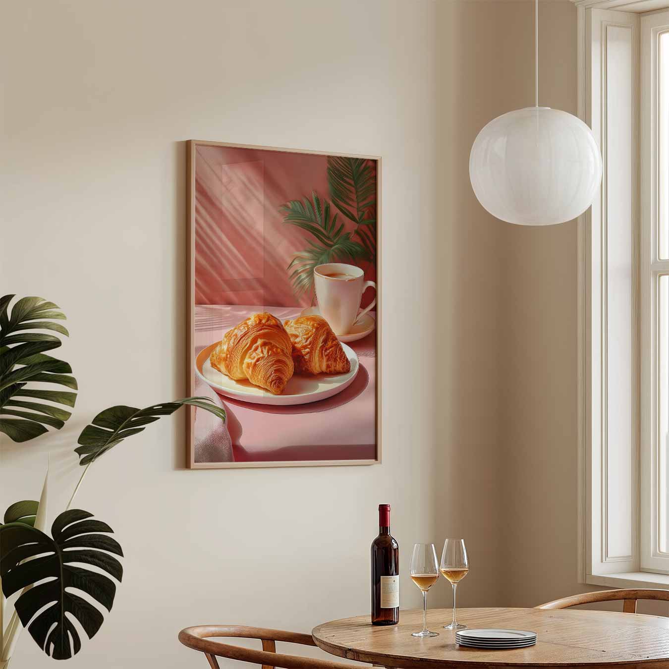 Ontspan met Croissants en Koffie Poster