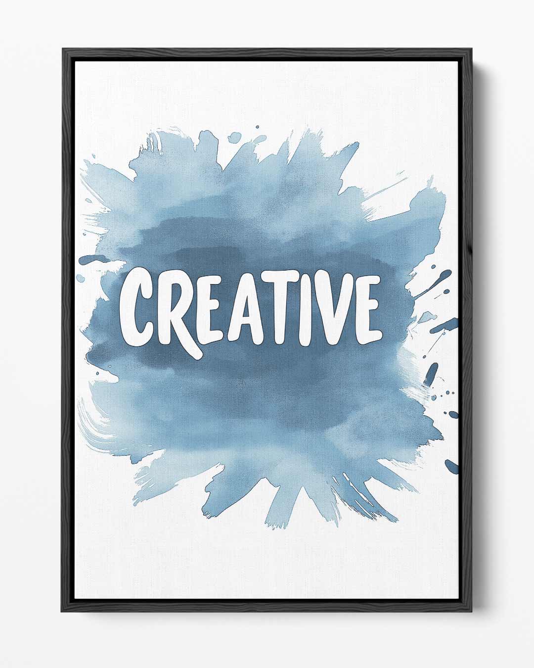 Creatieve Blauwe Verfspetters Kunstwerk-canvas-dibond-plexiglas-wanddecoratie-WallArtistic