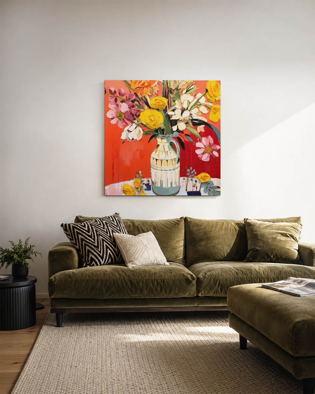 Bloemrijke kleurenexplosie Kunstwerk