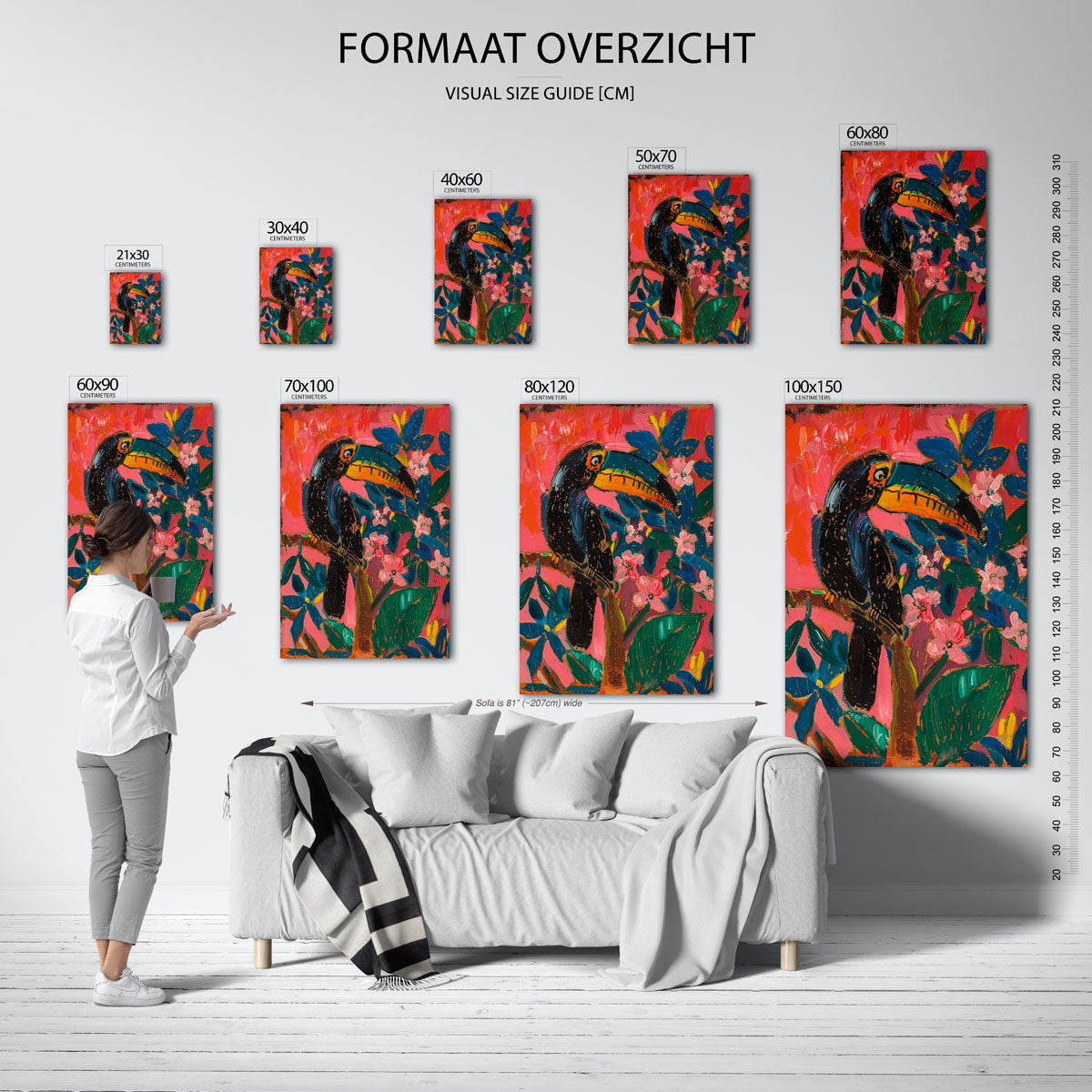 Toekan en bloemen Poster