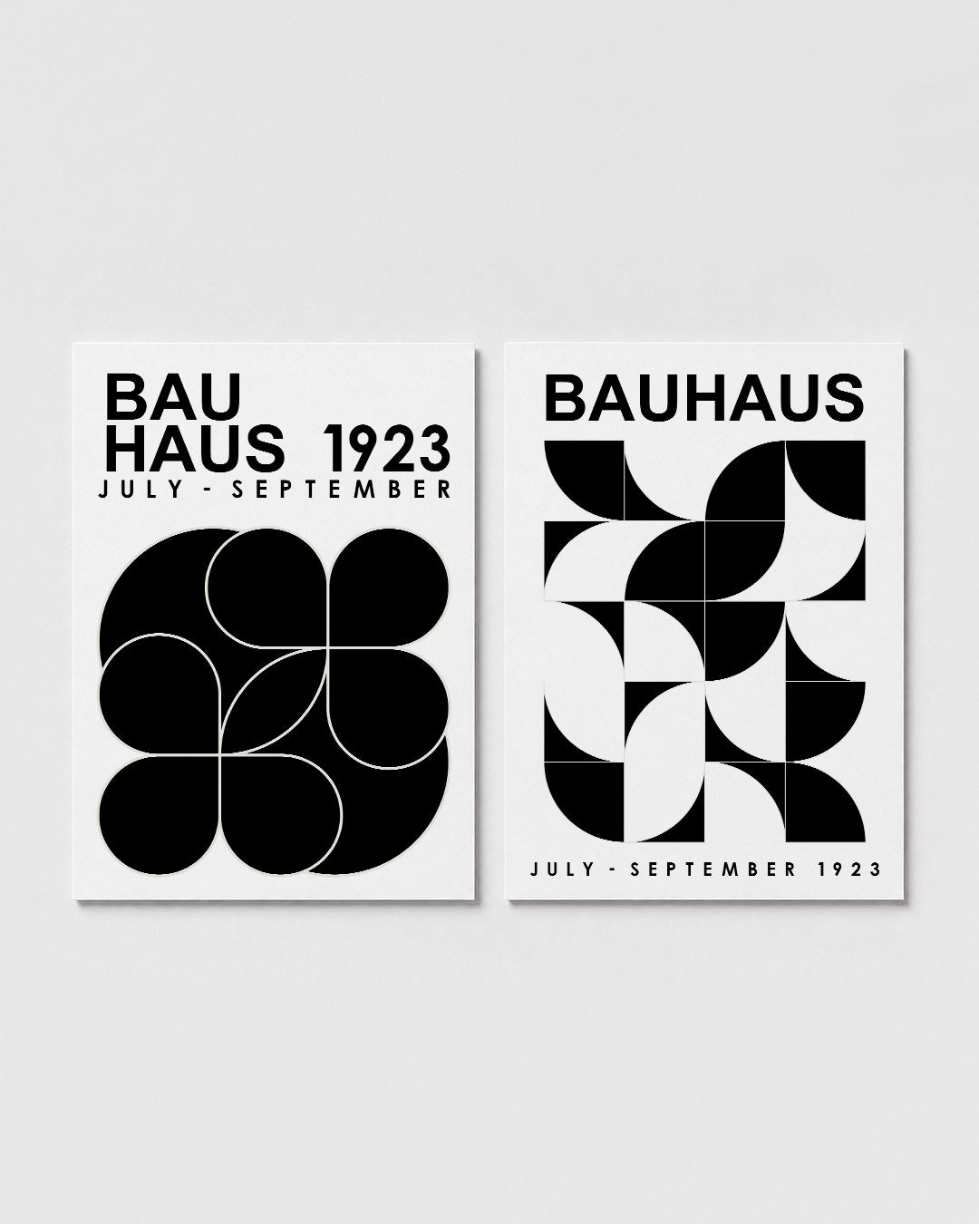 Zwart wit vormen Posterset