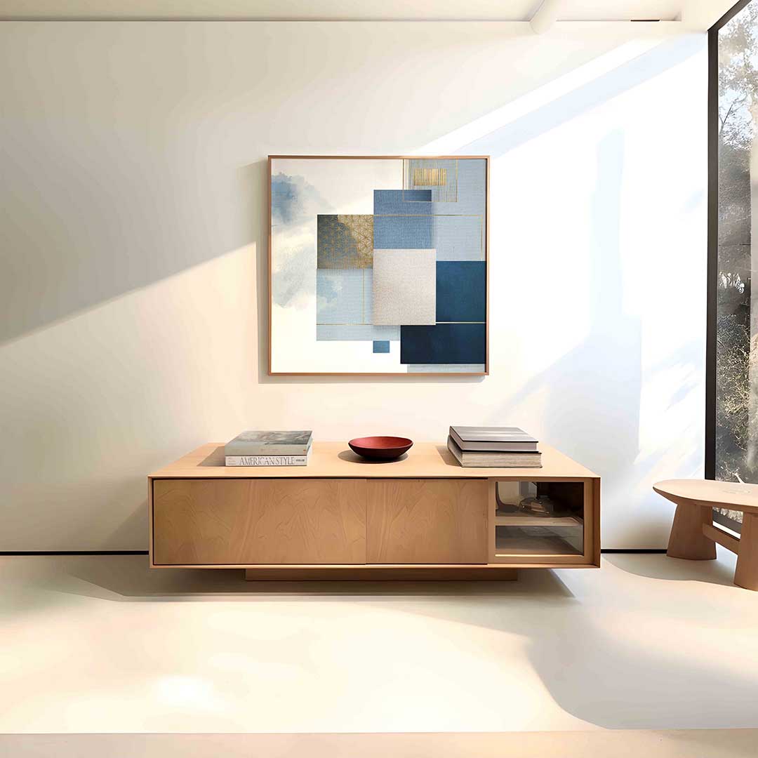 Geometrische blauwe compositie Poster