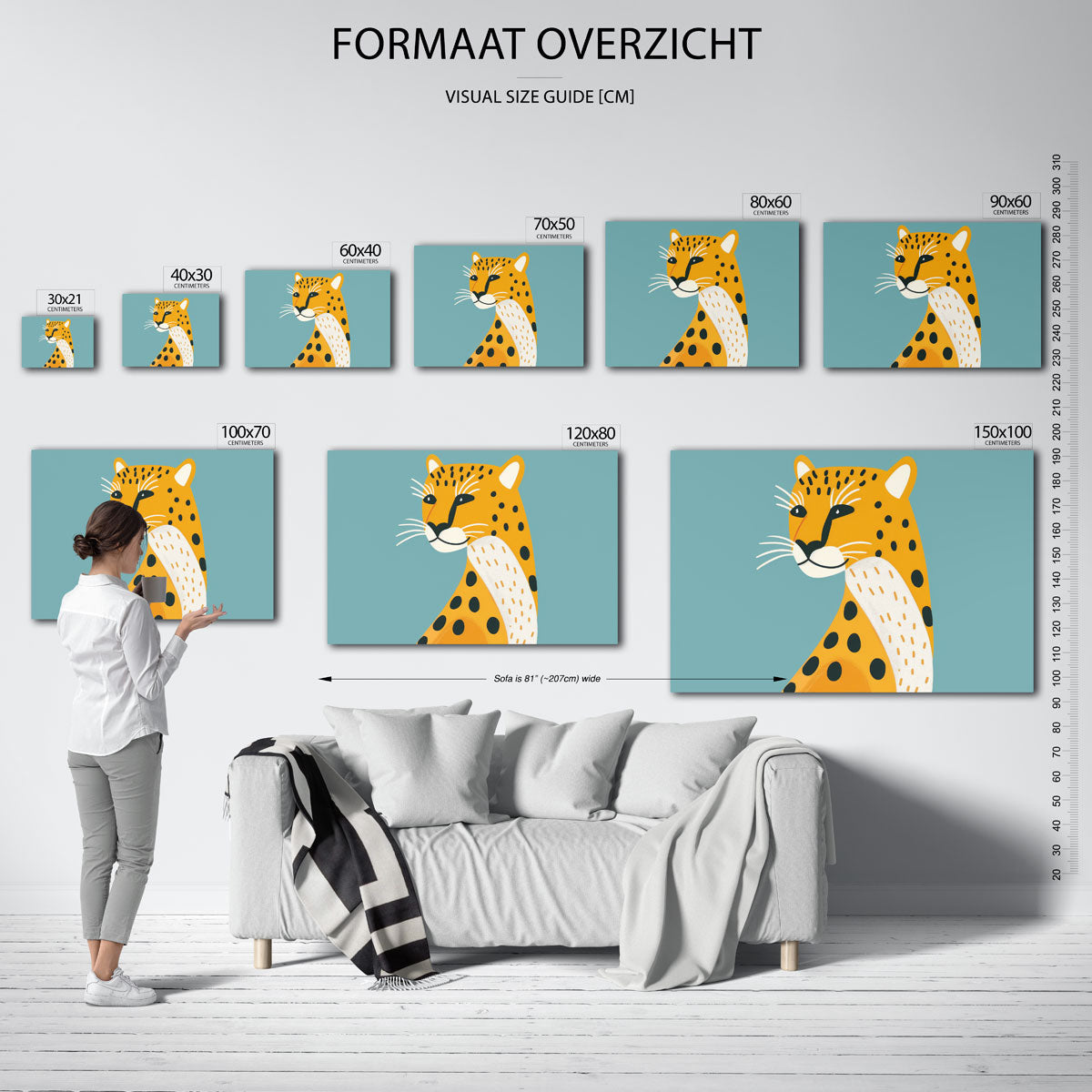 Luipaard illustratie Poster