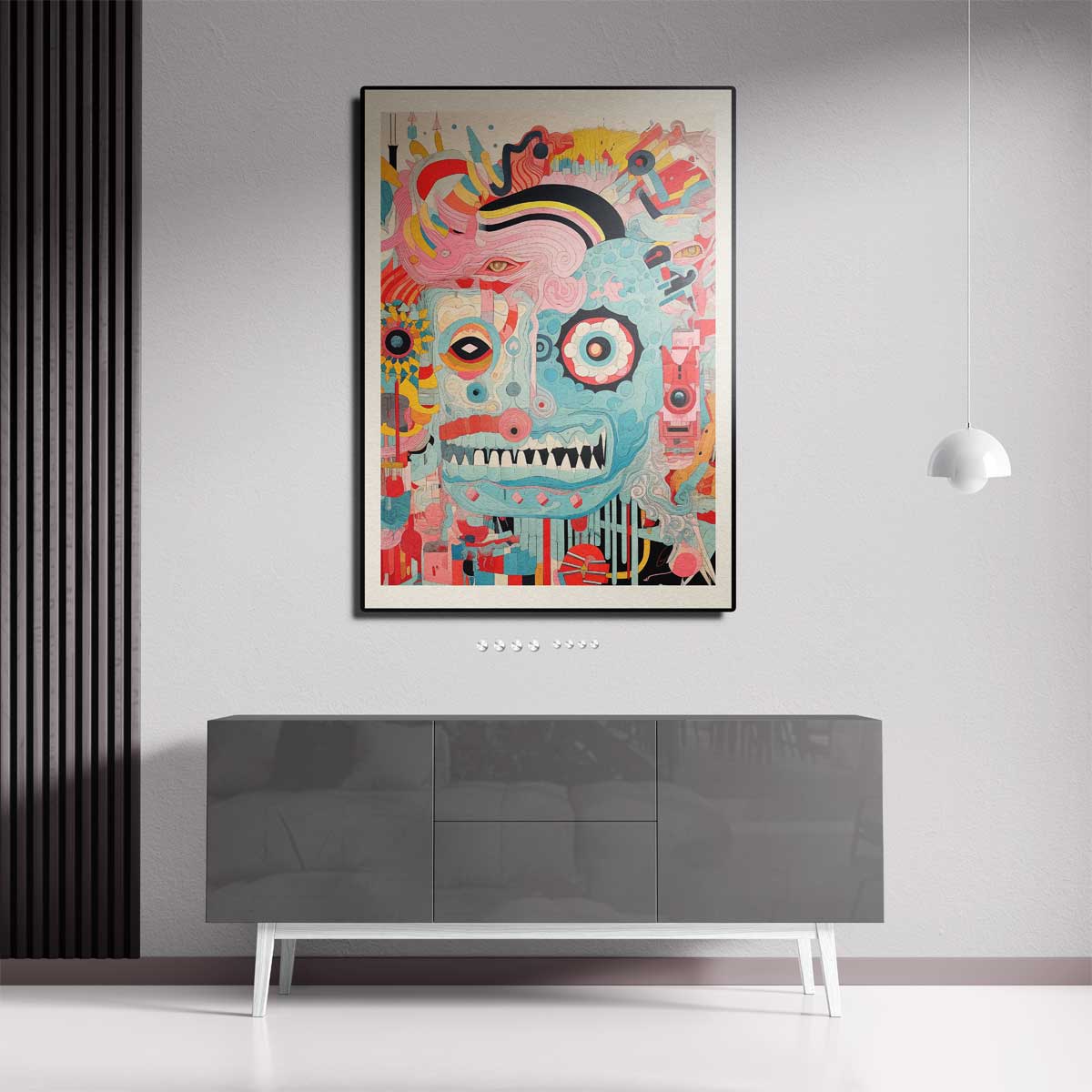 Kleurrijke Chaos Kunstwerk-canvas-dibond-plexiglas-wanddecoratie-WallArtistic