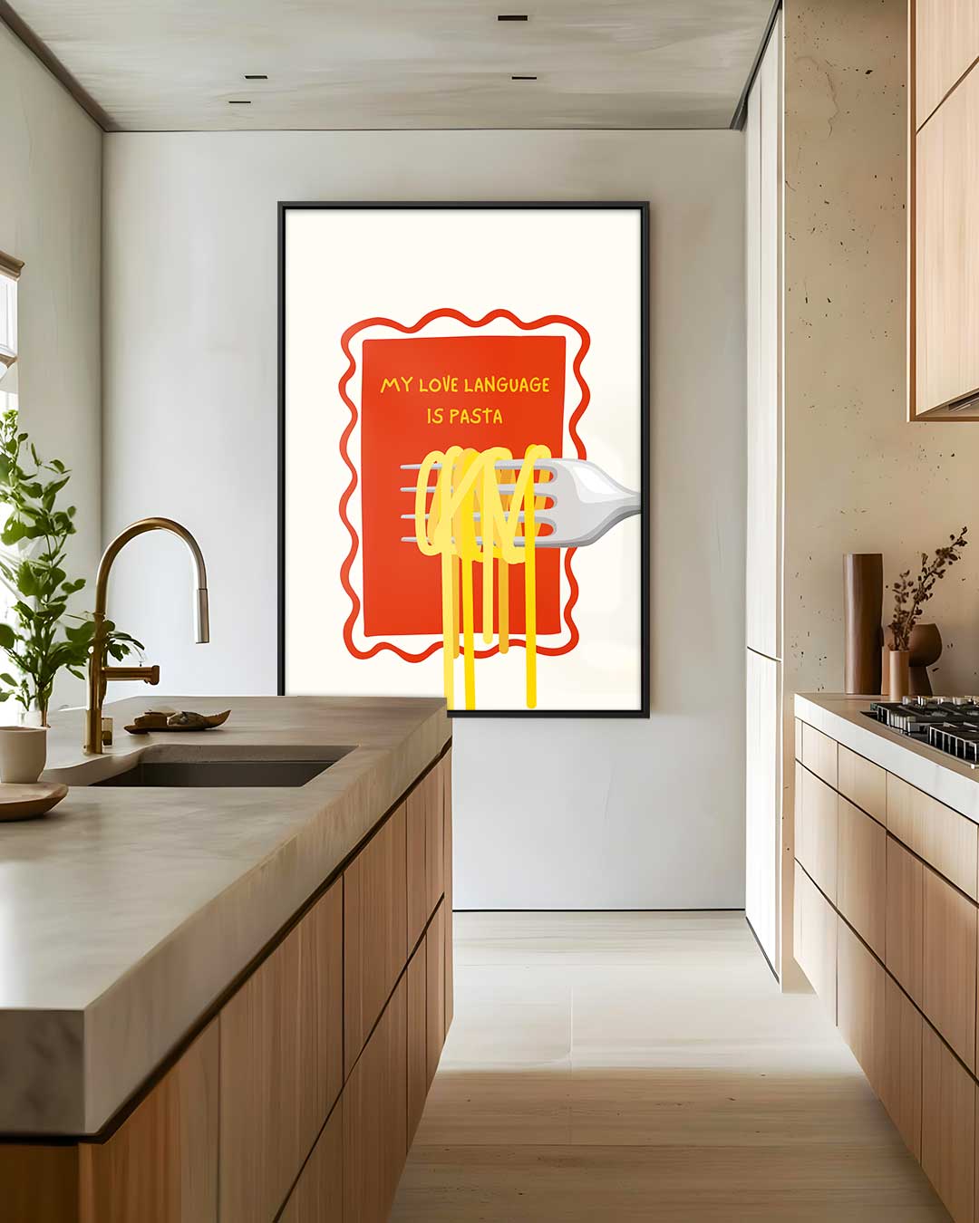 Pasta Liefde Teken Kunstwerk-canvas-dibond-plexiglas-wanddecoratie-WallArtistic
