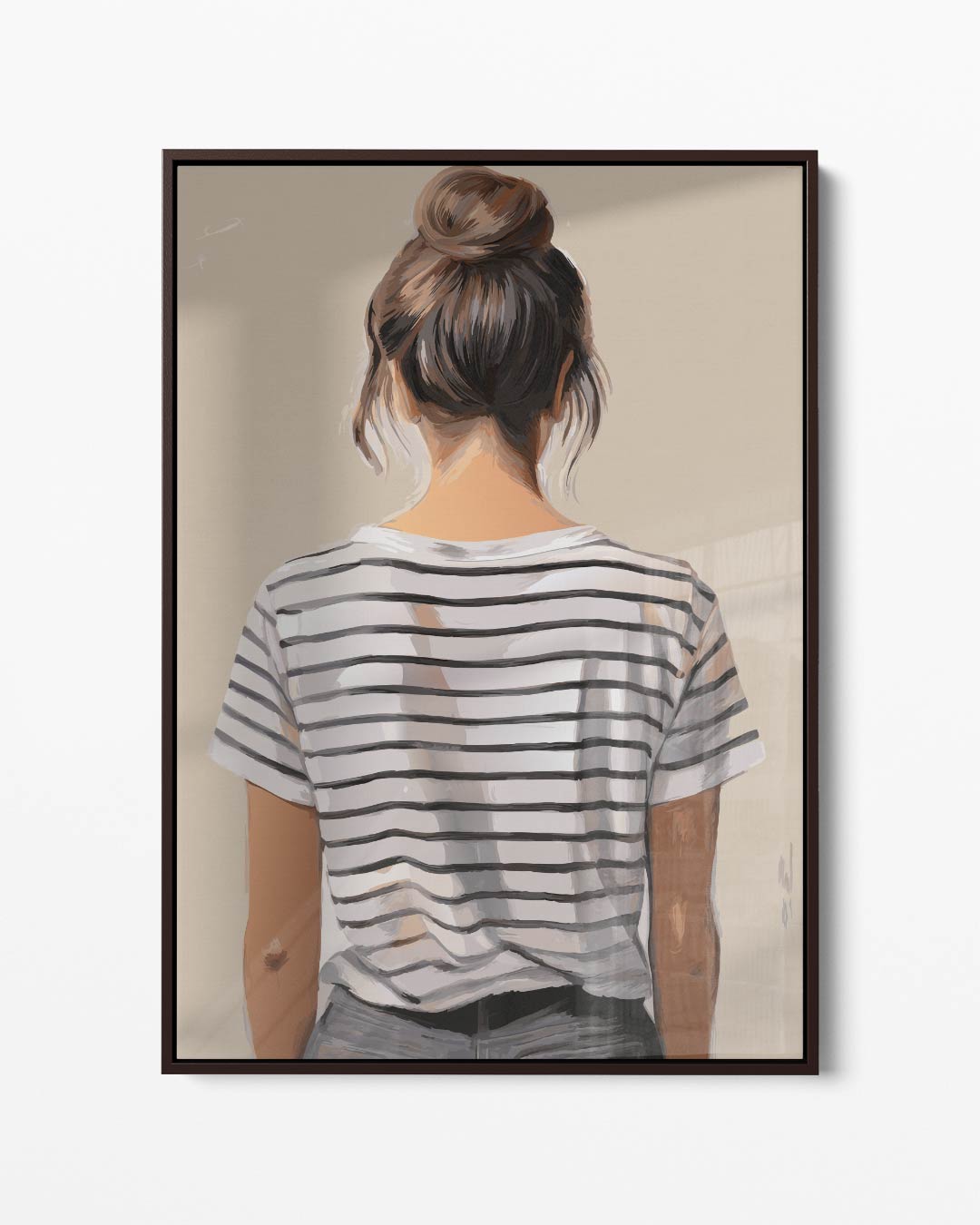 Stijlvolle Terugblik Portret Kunstwerk-canvas-dibond-plexiglas-wanddecoratie-WallArtistic