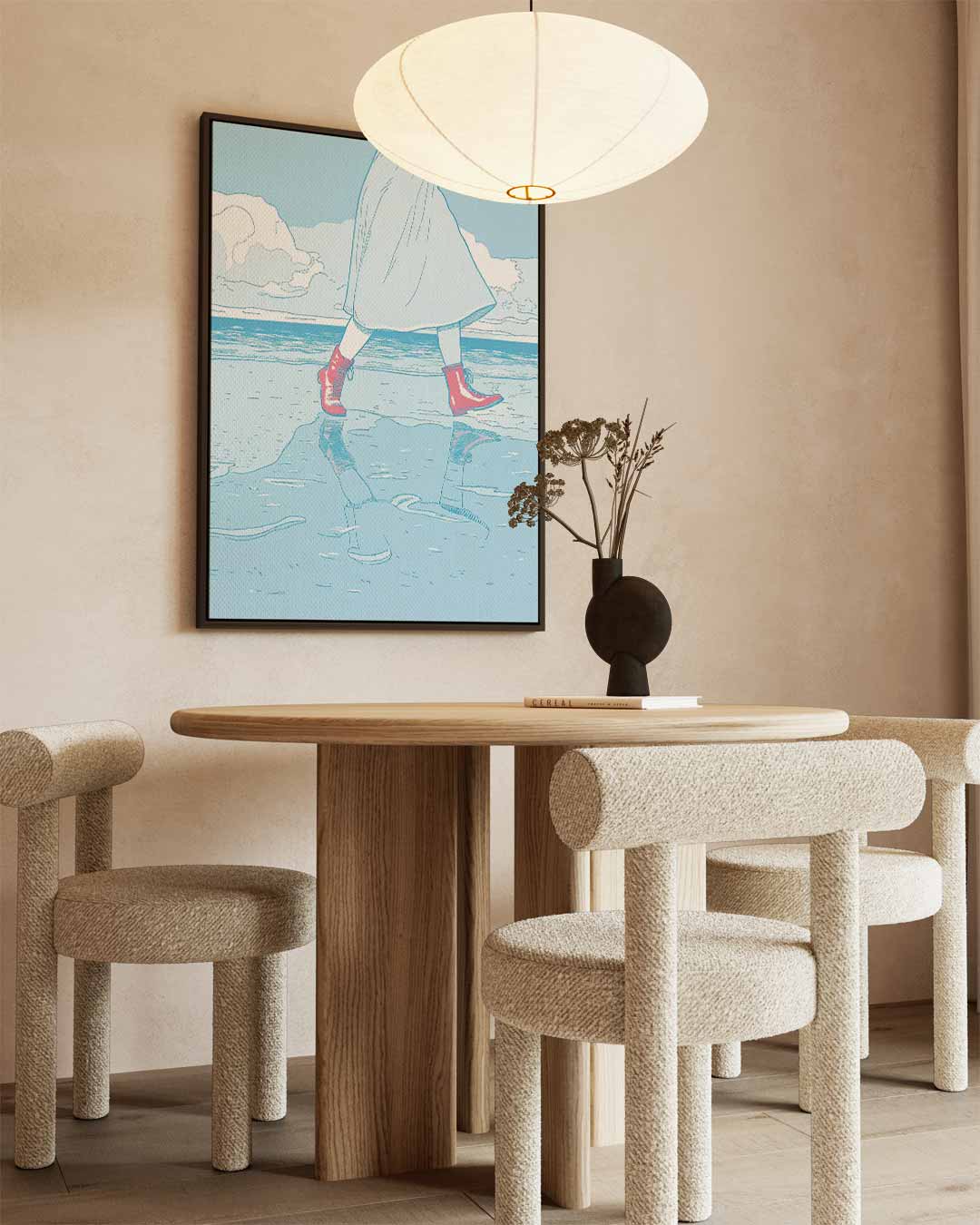 Roodlaarsjes aan Zee Kunstwerk-canvas-dibond-plexiglas-wanddecoratie-WallArtistic