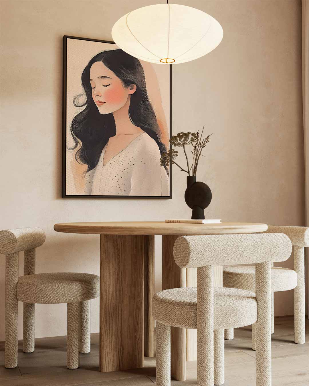 Rustige Schoonheid Portret Kunstwerk-canvas-dibond-plexiglas-wanddecoratie-WallArtistic