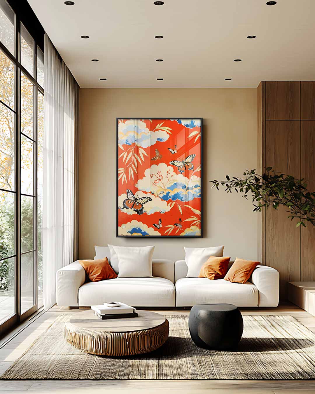 Vlinders in de Lucht Kunstwerk-canvas-dibond-plexiglas-wanddecoratie-WallArtistic