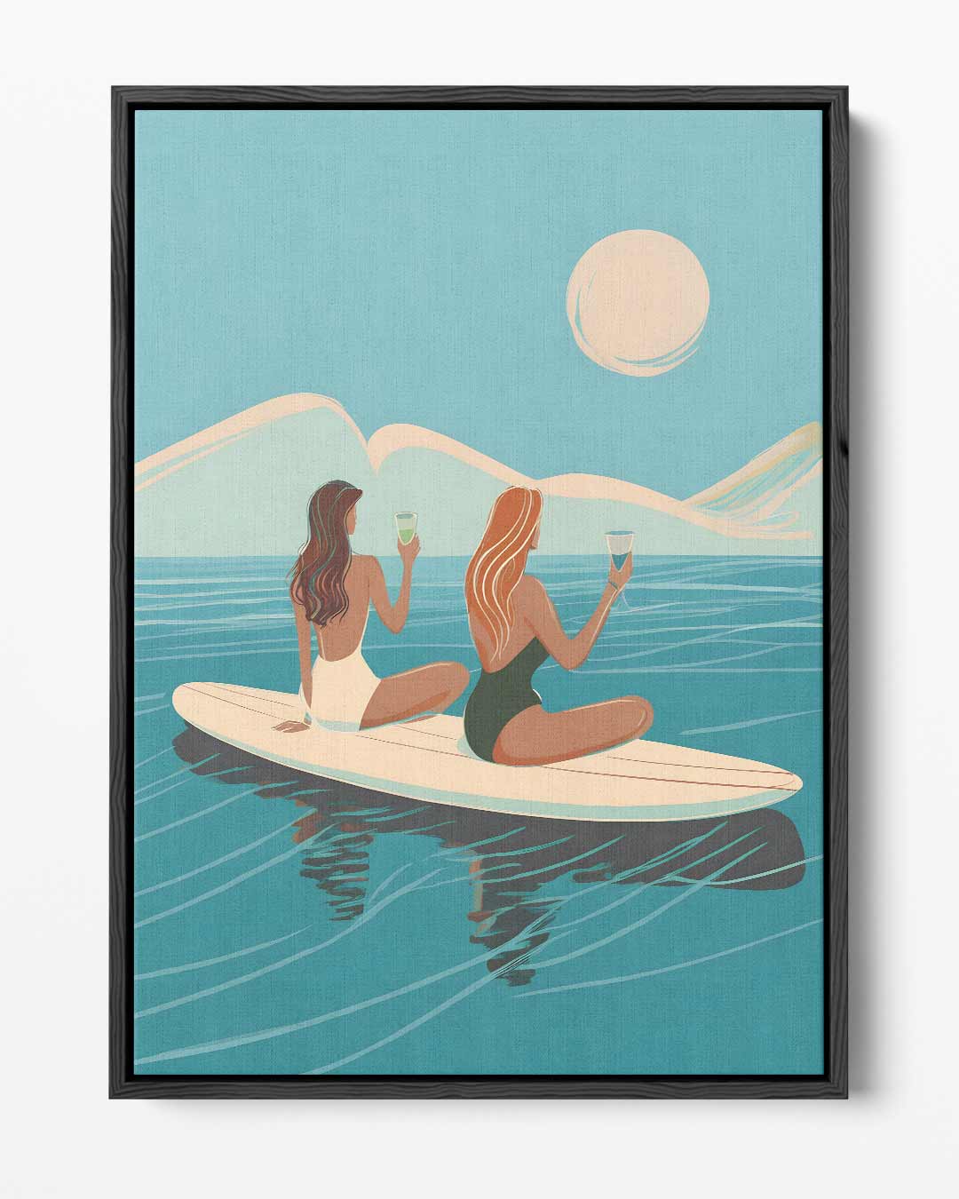 Zonsondergang op het Water Kunstwerk-canvas-dibond-plexiglas-wanddecoratie-WallArtistic