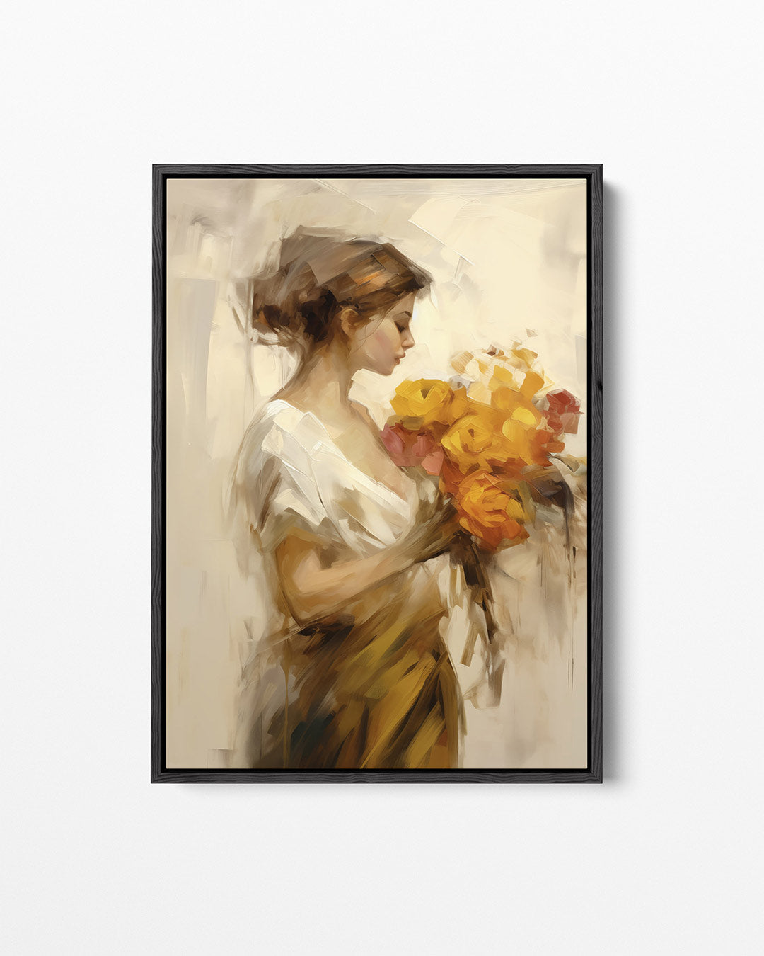 Vrouw met bloemen Kunstwerk