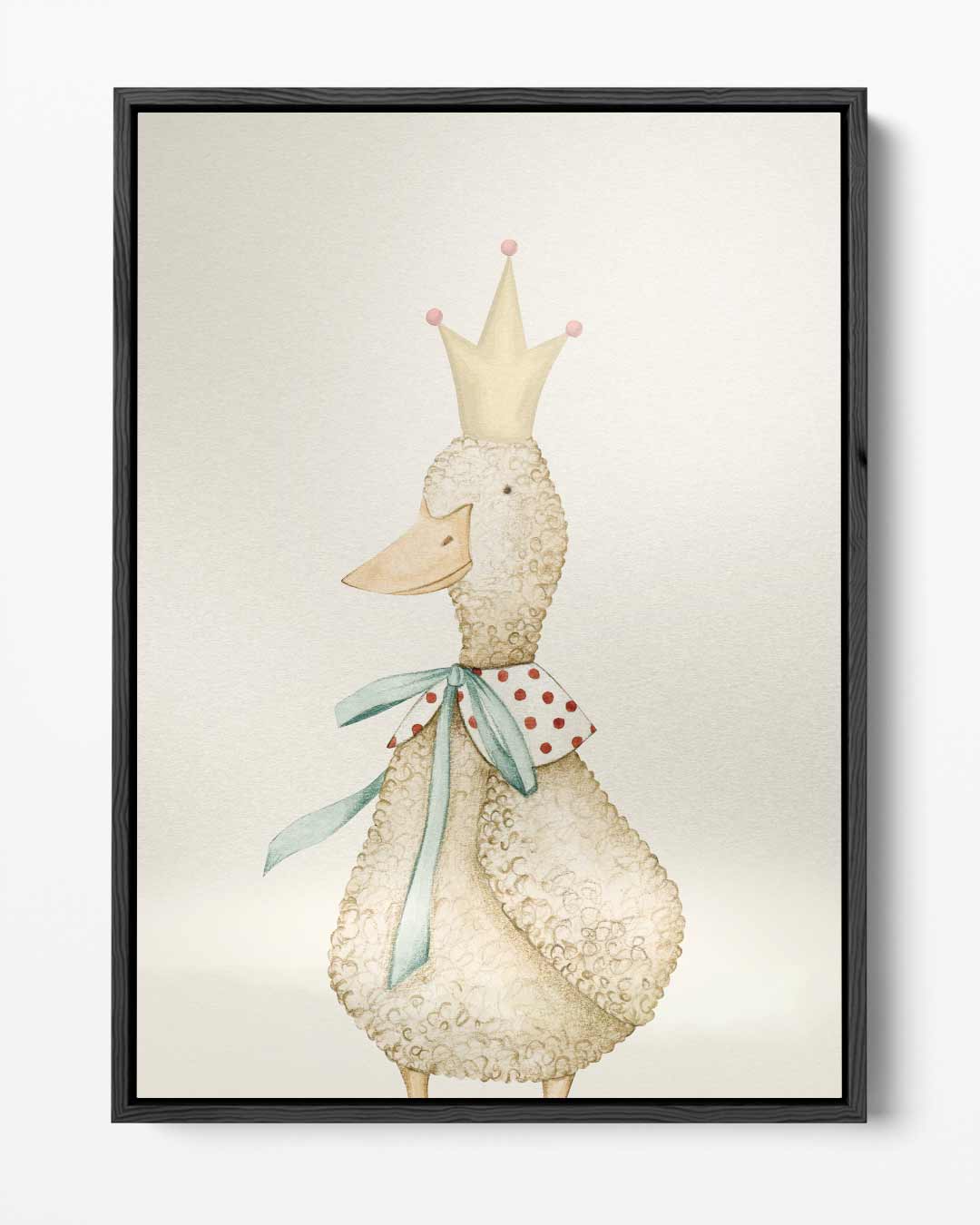 Koning Eend met Kroon Kunstwerk-canvas-dibond-plexiglas-wanddecoratie-WallArtistic