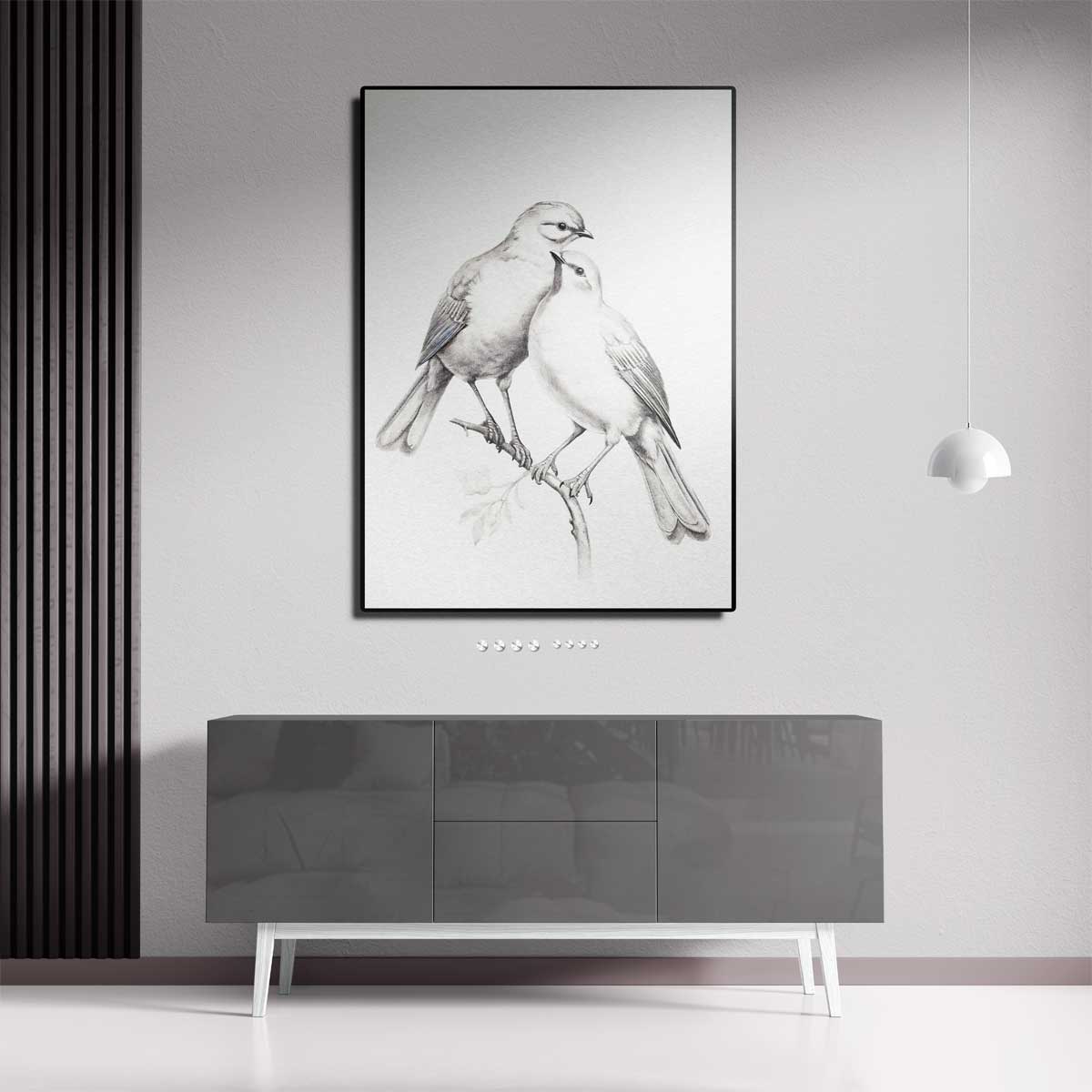 Zachte Vogelliefde Kunstwerk-canvas-dibond-plexiglas-wanddecoratie-WallArtistic