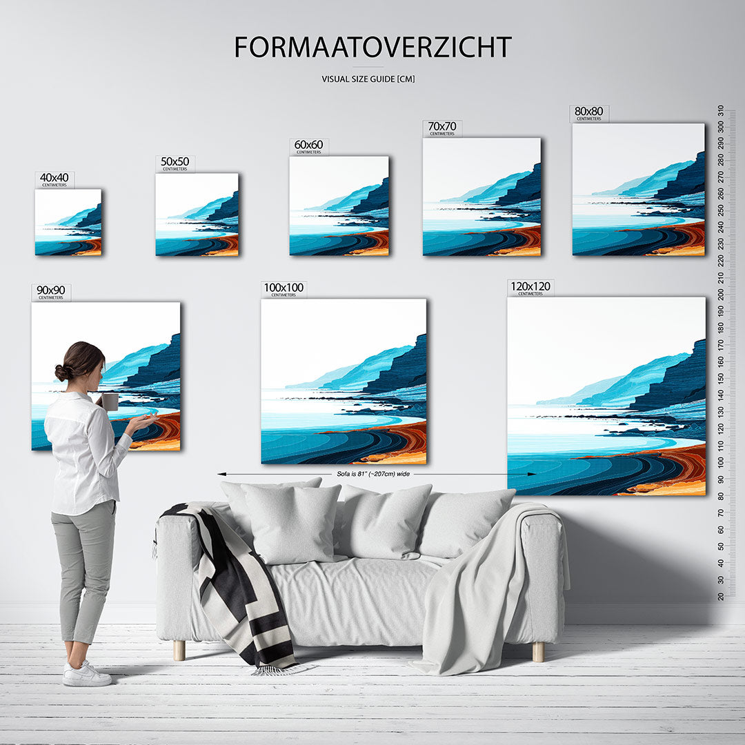 Kustlijn met kleuren Kunstwerk