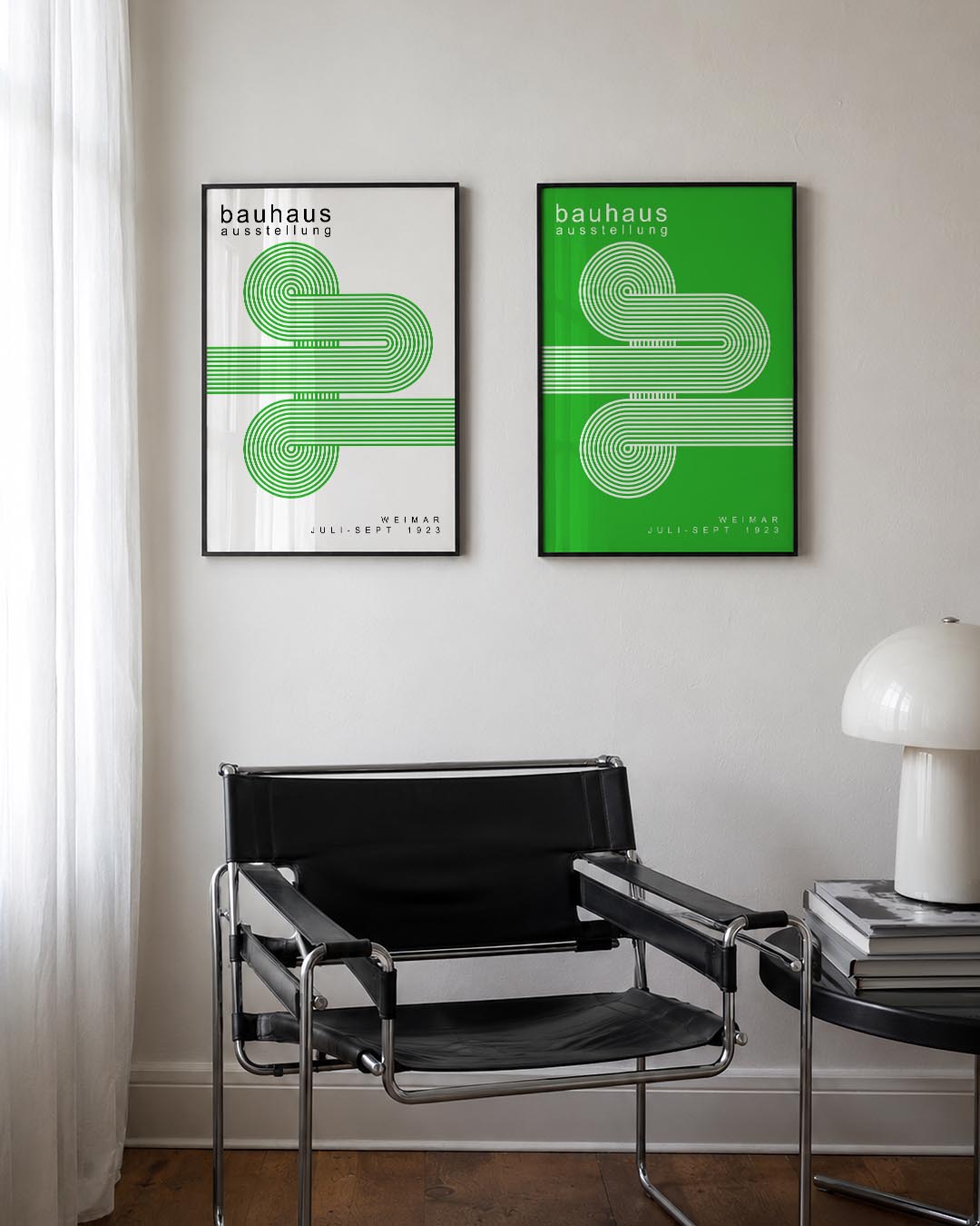 Groene lijnenspel Posterset