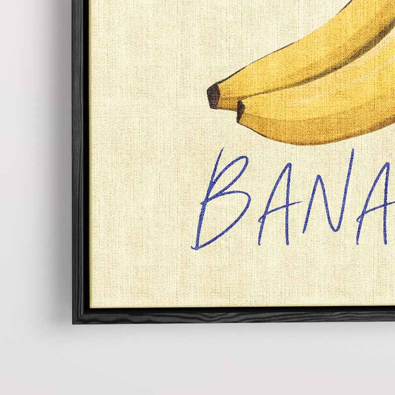 Kleurrijke Bananenillustratie Kunstwerk-canvas-dibond-plexiglas-wanddecoratie-WallArtistic
