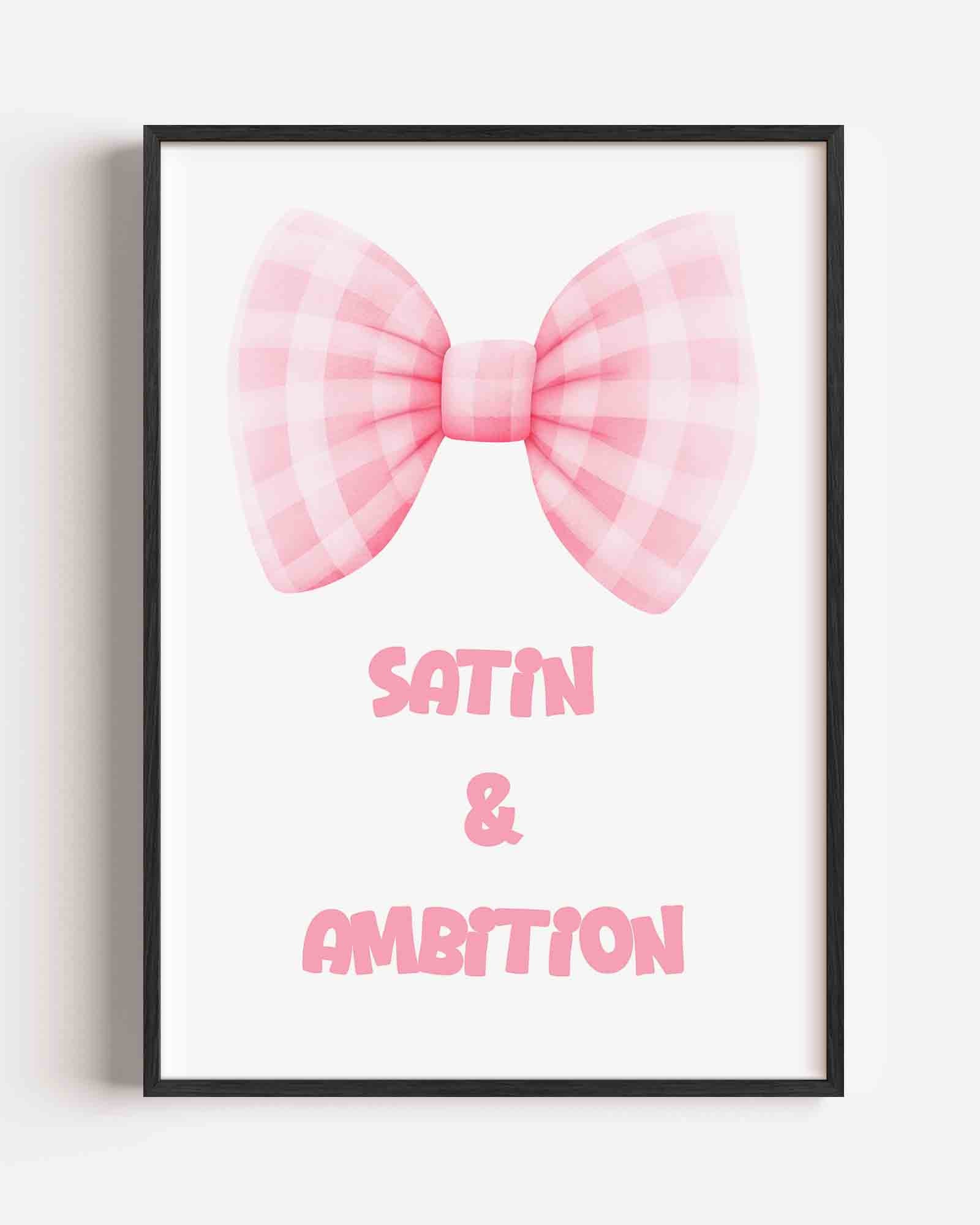 Roze strik en tekst Poster
