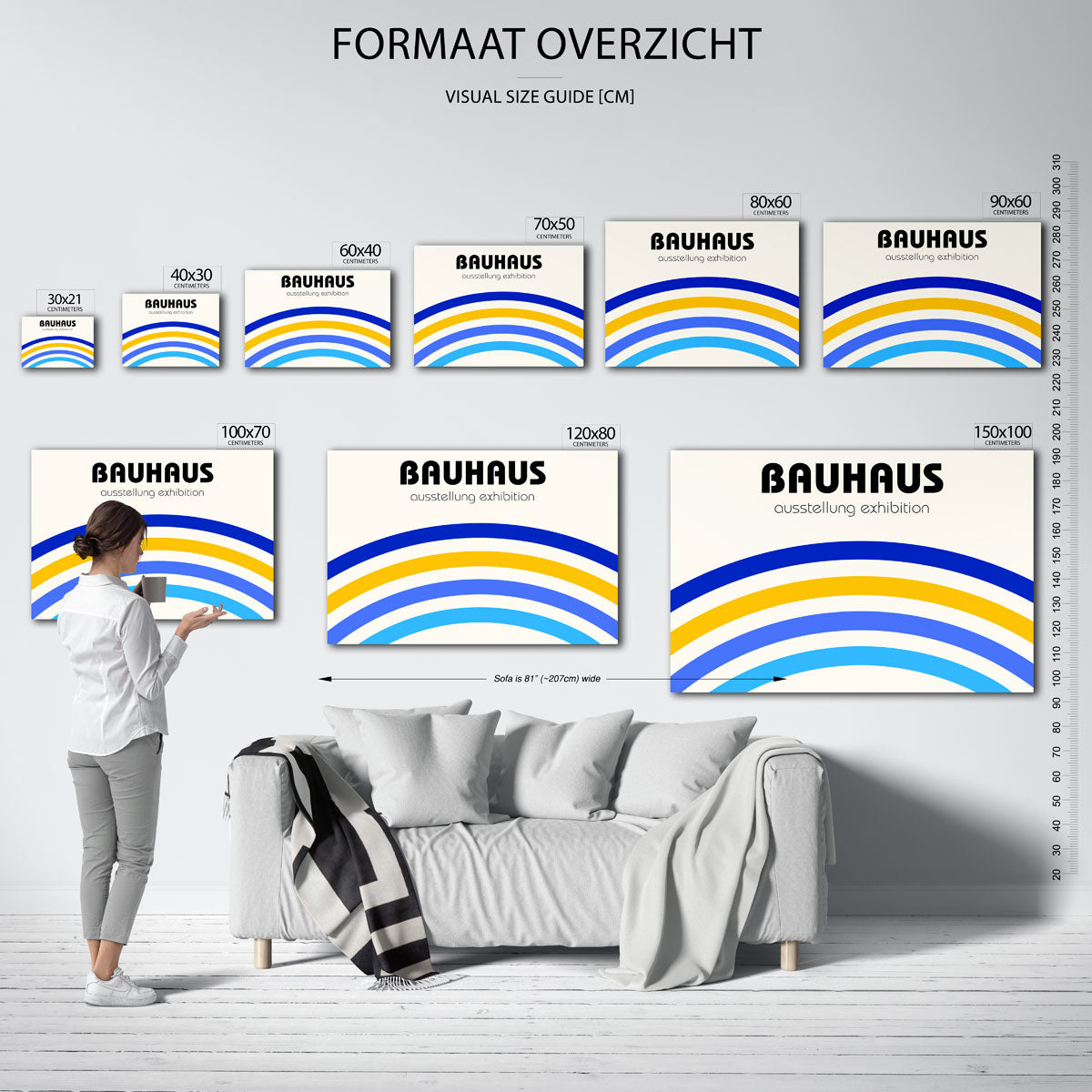 Kleurvolle booglijnen Poster