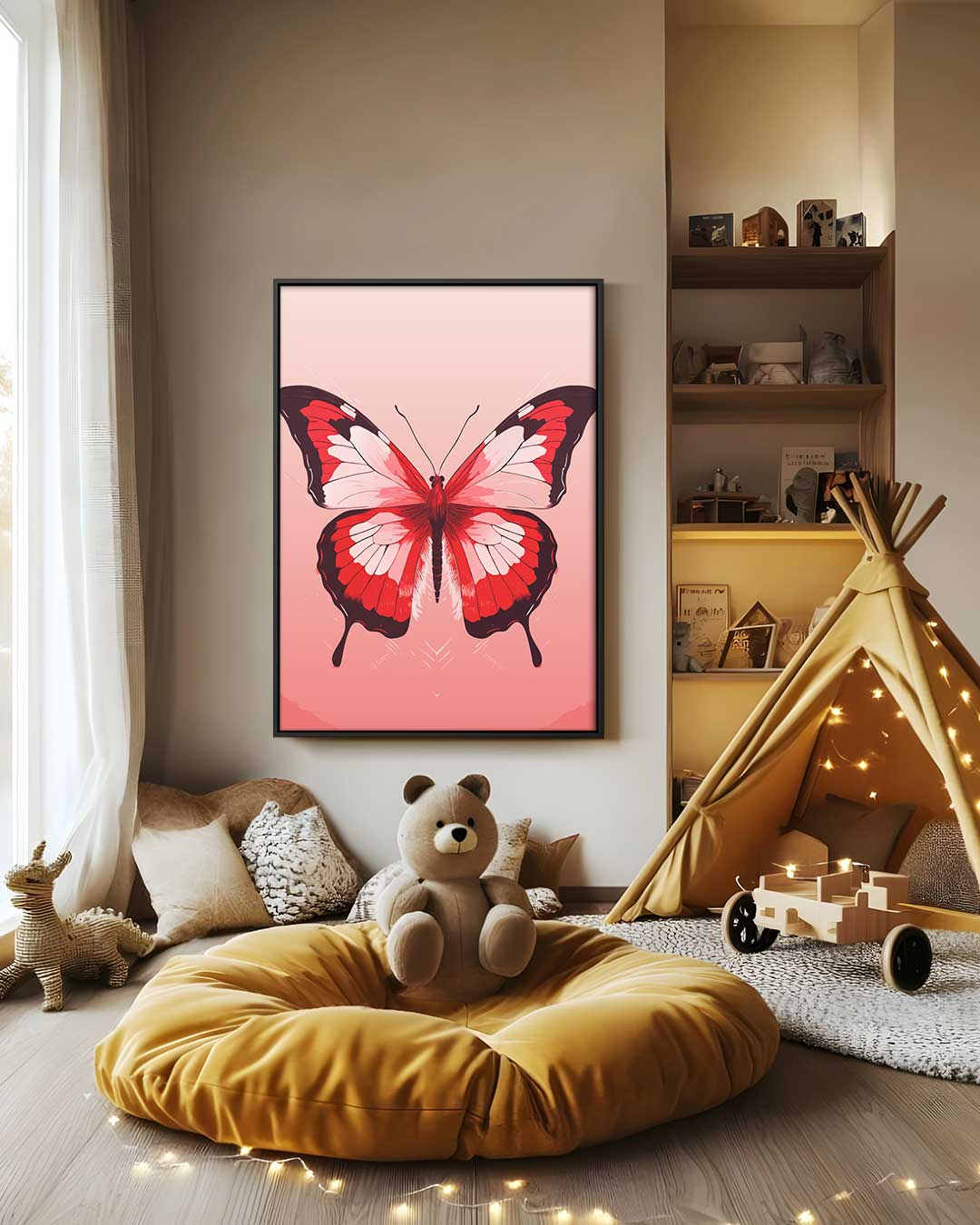 Vurige Vlinder Kunstwerk-canvas-dibond-plexiglas-wanddecoratie-WallArtistic