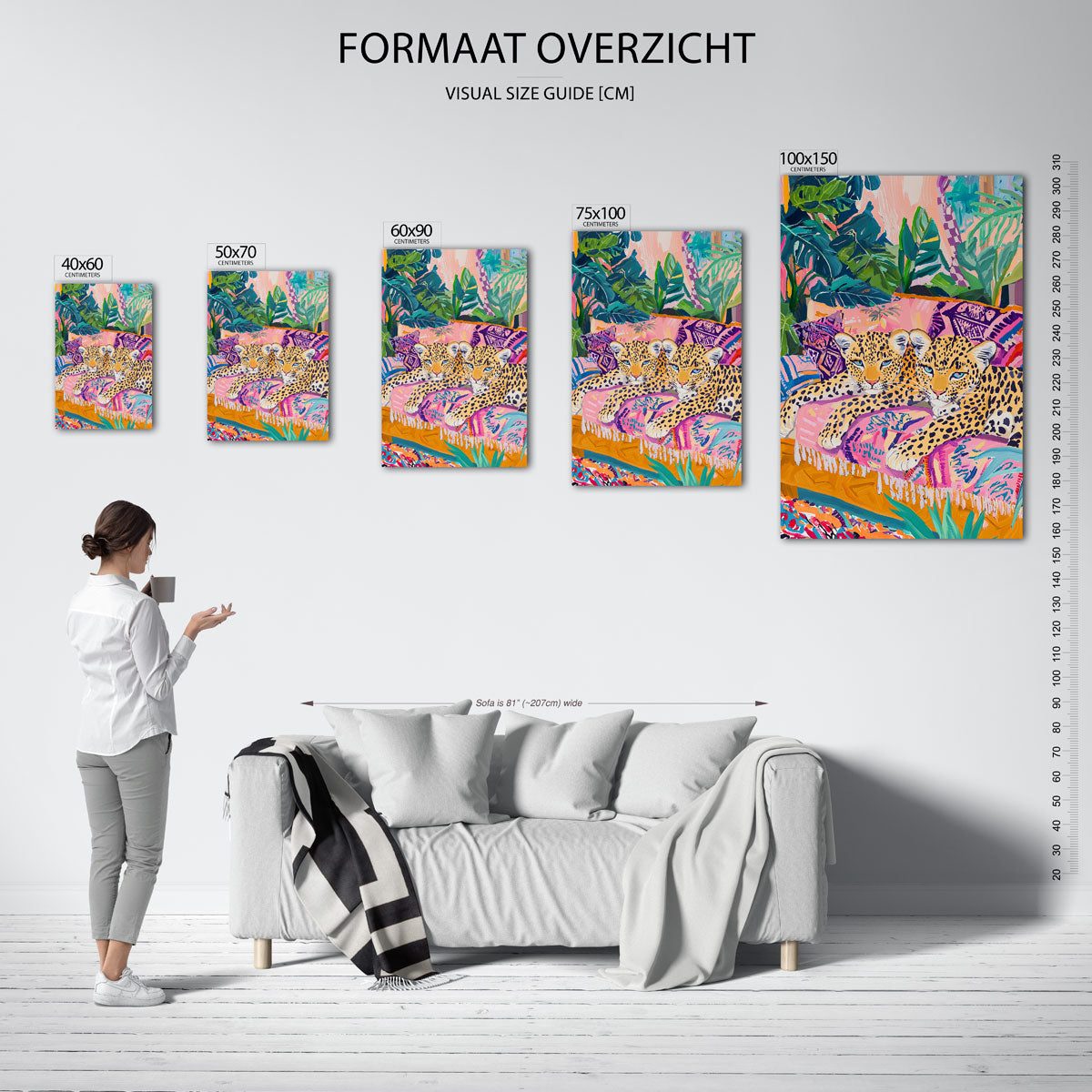 Exotische dieren en bladeren Kunstwerk