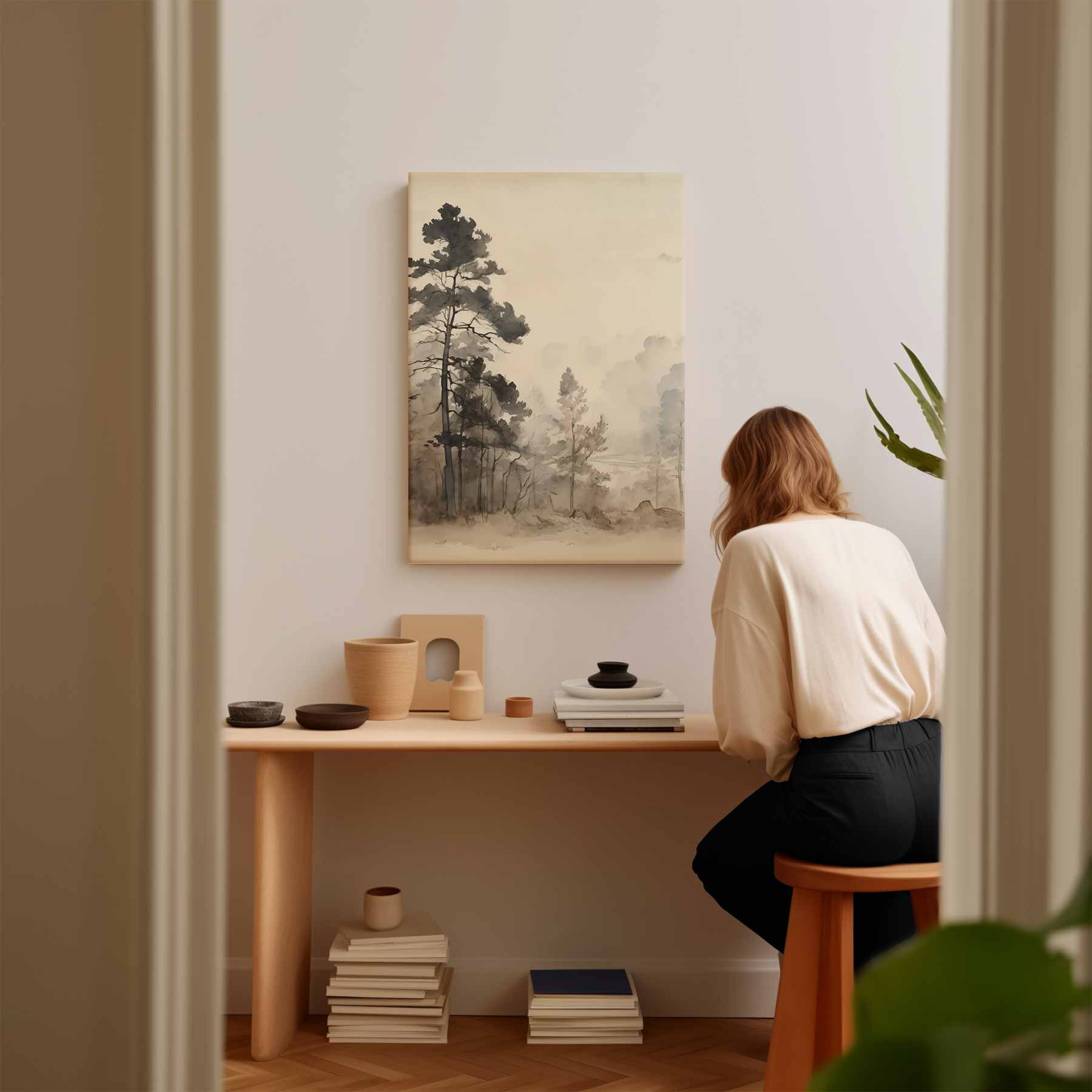 Mystieke Boslandschap Kunstwerk-canvas-dibond-plexiglas-wanddecoratie-WallArtistic